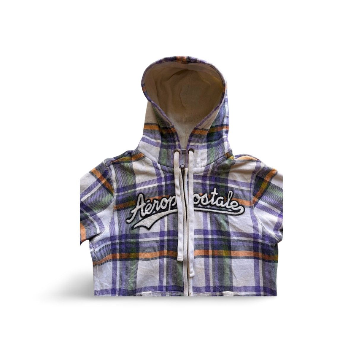 Aeropostale Aeropostale Plaid Y2K Preppy Zip Up Hoodie Sweatshirt Size L / US 10 / IT 46 - 2 Thumbnail