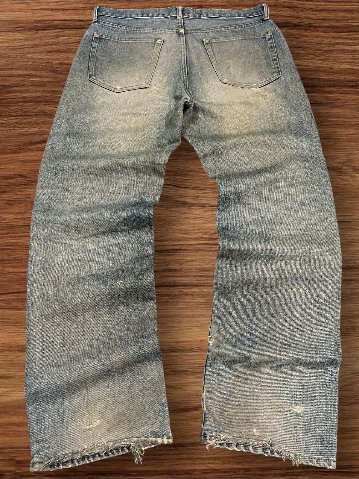 If Six Was Nine × Japanese Brand × Le Grande Bleu (L.G.B.) Vintage Japanese Brand Uniqlo Mud Washed Distressed Jeans Size US 33 - 2 Thumbnail