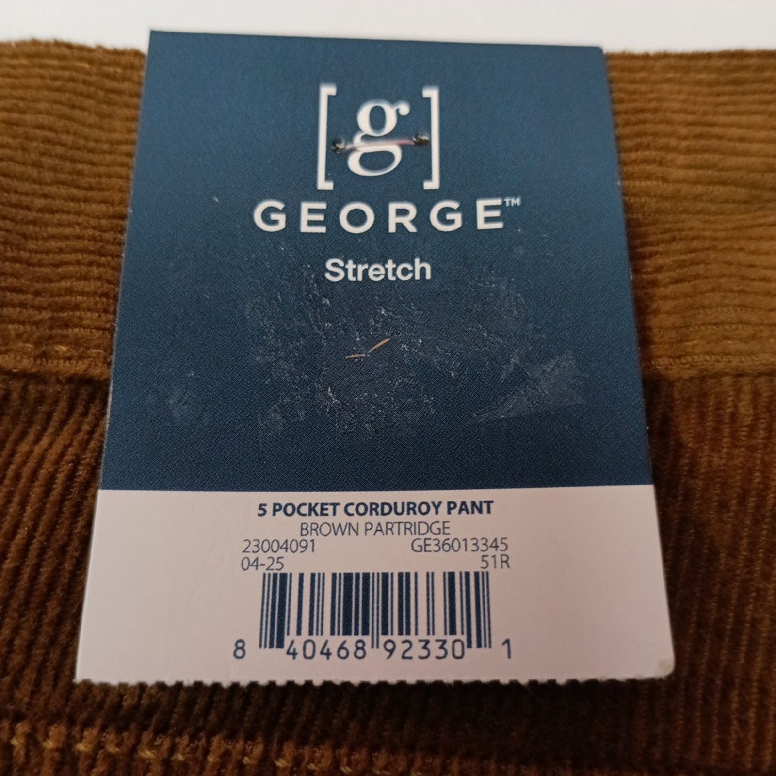 George George Brown Corduroy Dress Pants Men's Size 32x30 Stretch Size US 32 / EU 48 - 2 Thumbnail