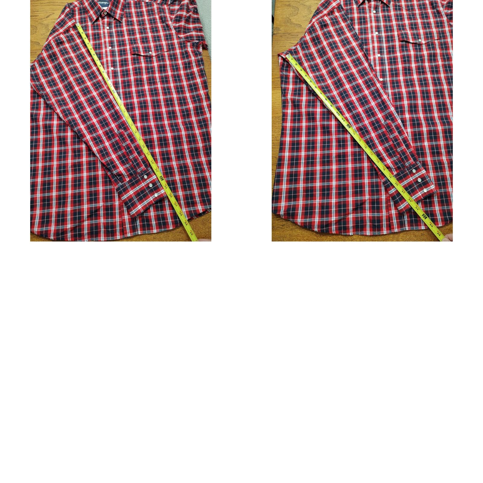 Wrangler Wrangler Western Shirt Mens XLT XL Tall Pearl Snap Red Plaid Long Sleeve Pockets Size US XL / EU 56 / 4 - 8 Thumbnail