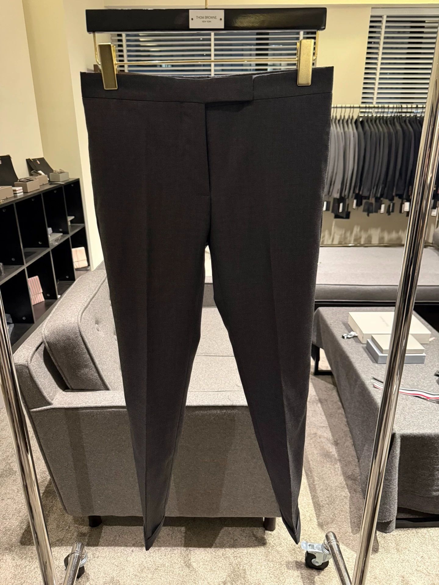 Thom Browne Thom Browne Women's Charcoal Gray Wool Trousers Size 38 Size 26" / US 2 / IT 38 - 1 Thumbnail