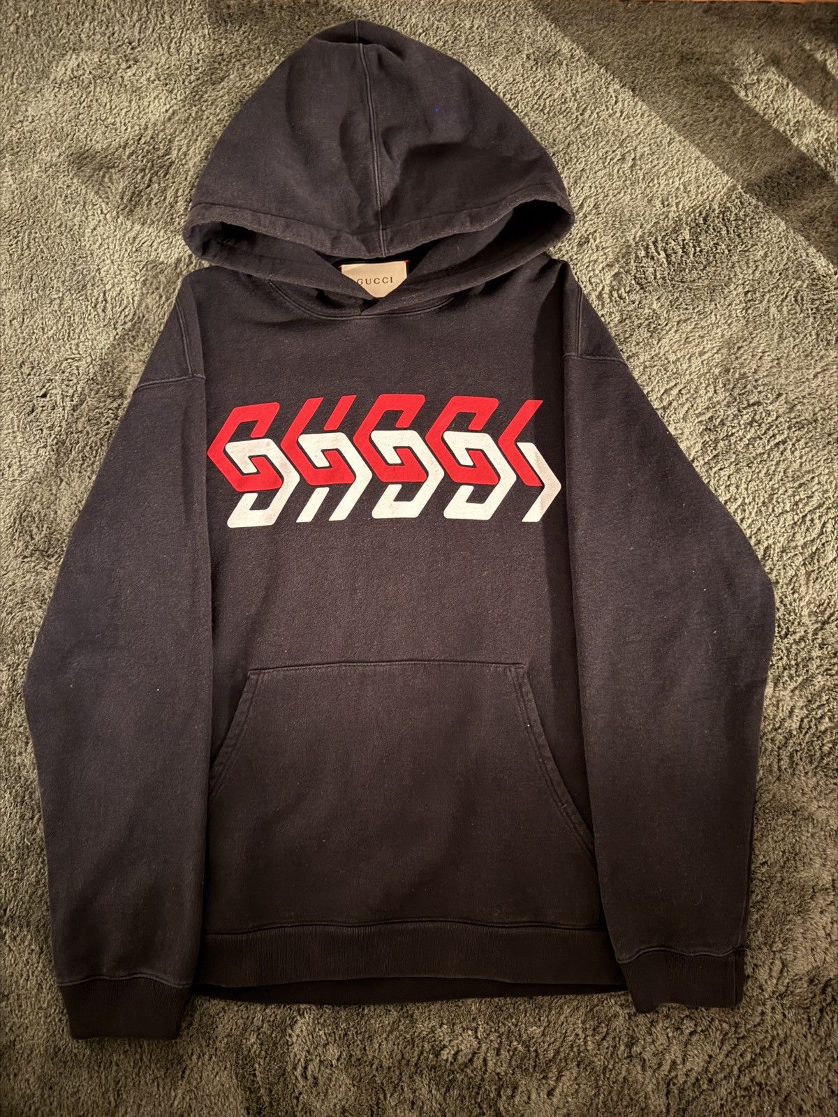 Gucci Gucci geometric block logo hoodie Size US S / EU 44-46 / 1 - 1 Thumbnail