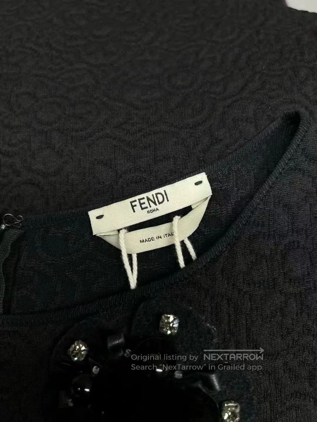 Fendi FENDI Black Embellished Dress. Size ONE SIZE - 5 Thumbnail