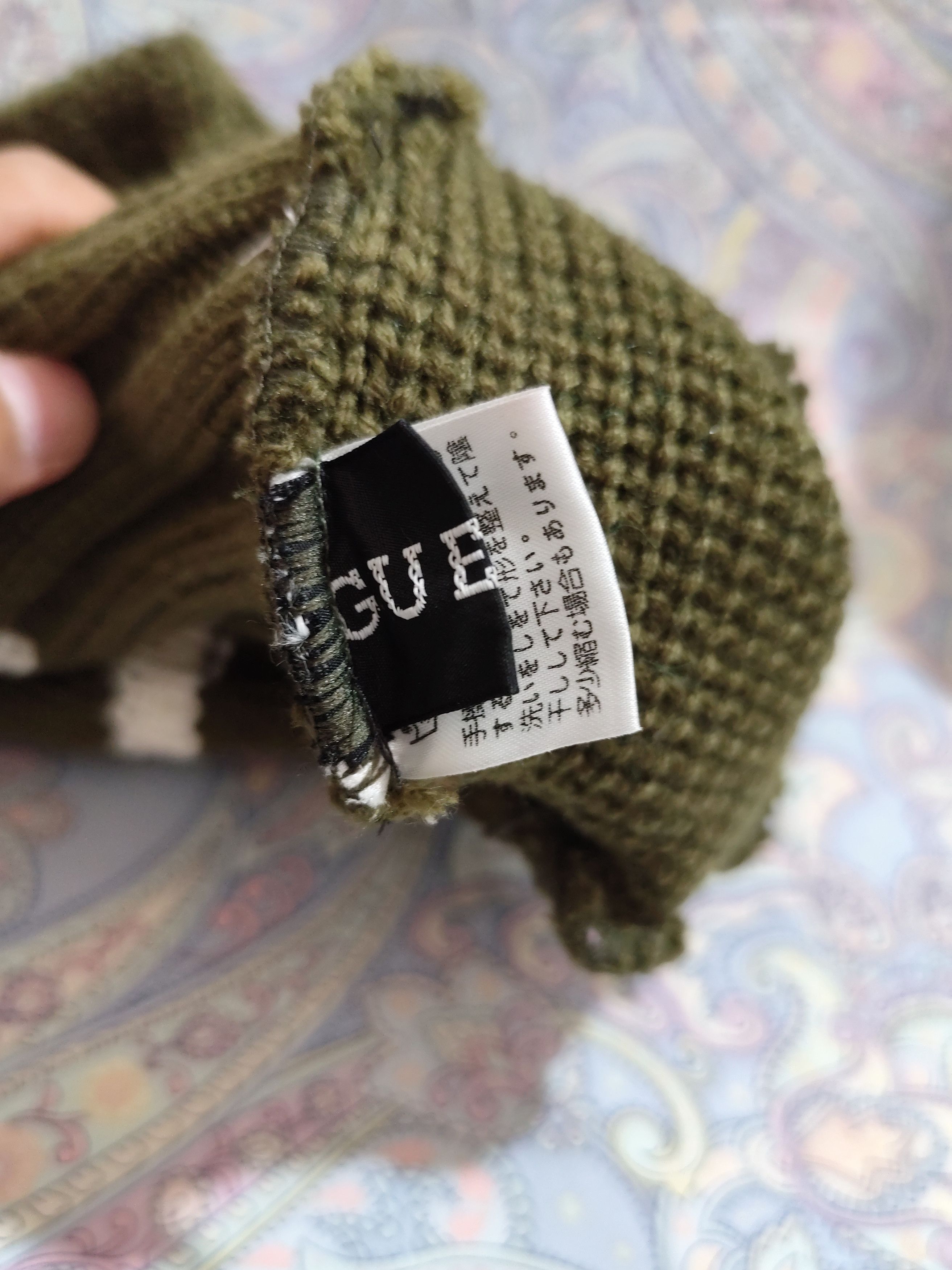 Guess Guess Olive Green Knit Hat Size ONE SIZE - 6 Thumbnail
