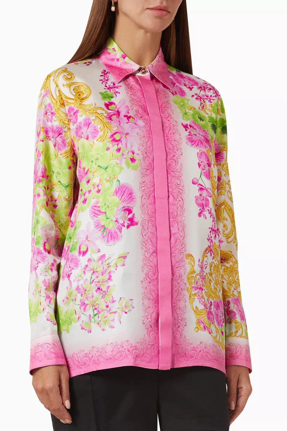 Versace o1y0226 Silk Shirt in Multicolor Size S / US 4 / IT 40 - 1 Thumbnail