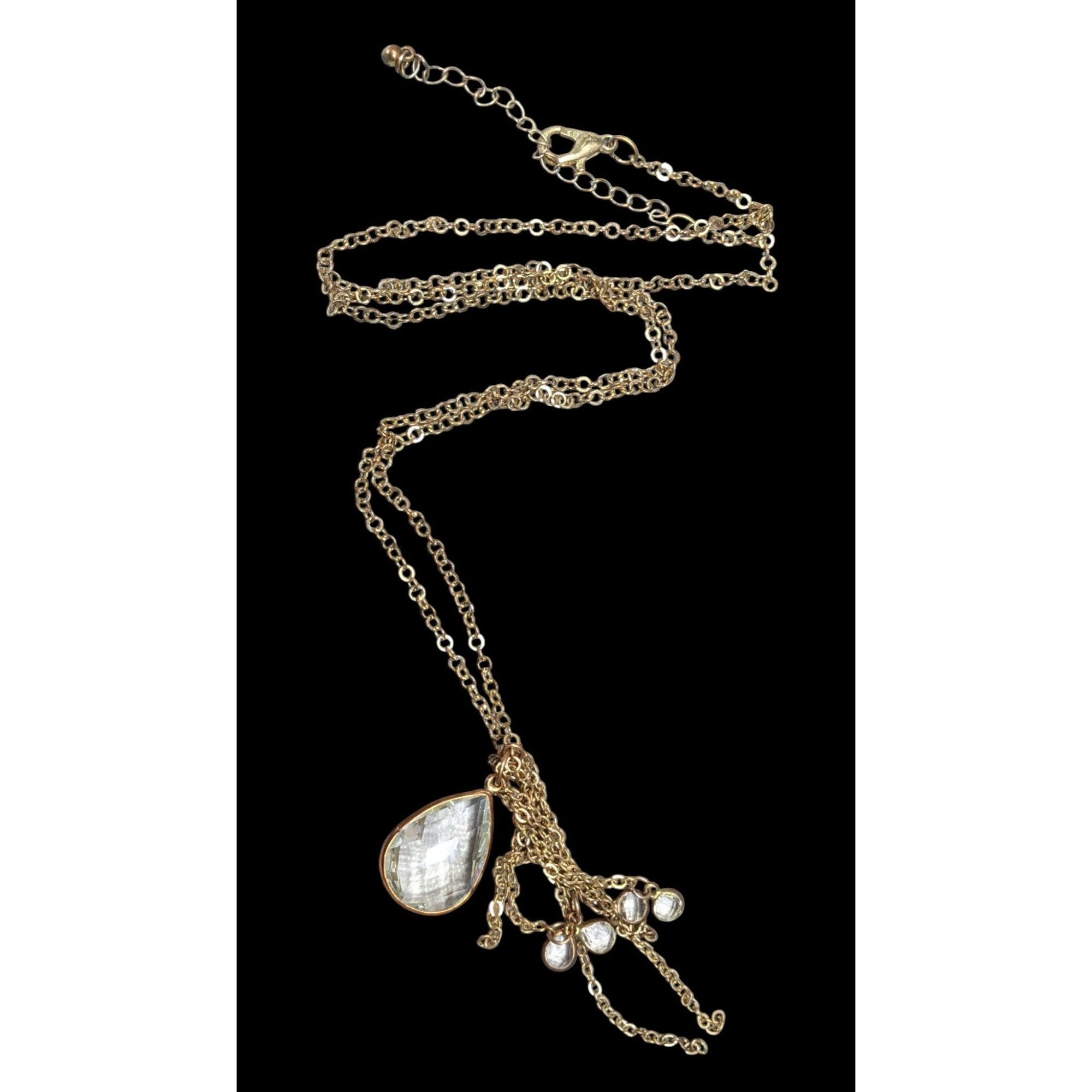 Other Whimsical Cluster Charm Pendant Necklace With Teardrop Gems Size ONE SIZE - 1 Thumbnail