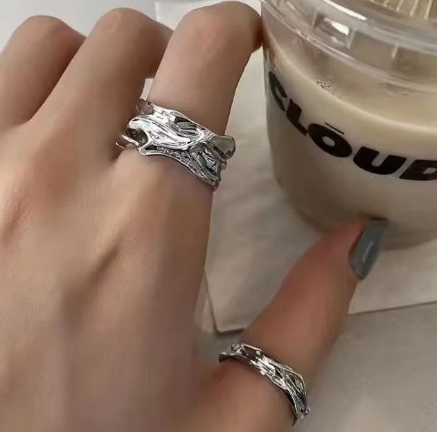 Jewelry 2 Pieces Adjustable Ring in Silver, Men's