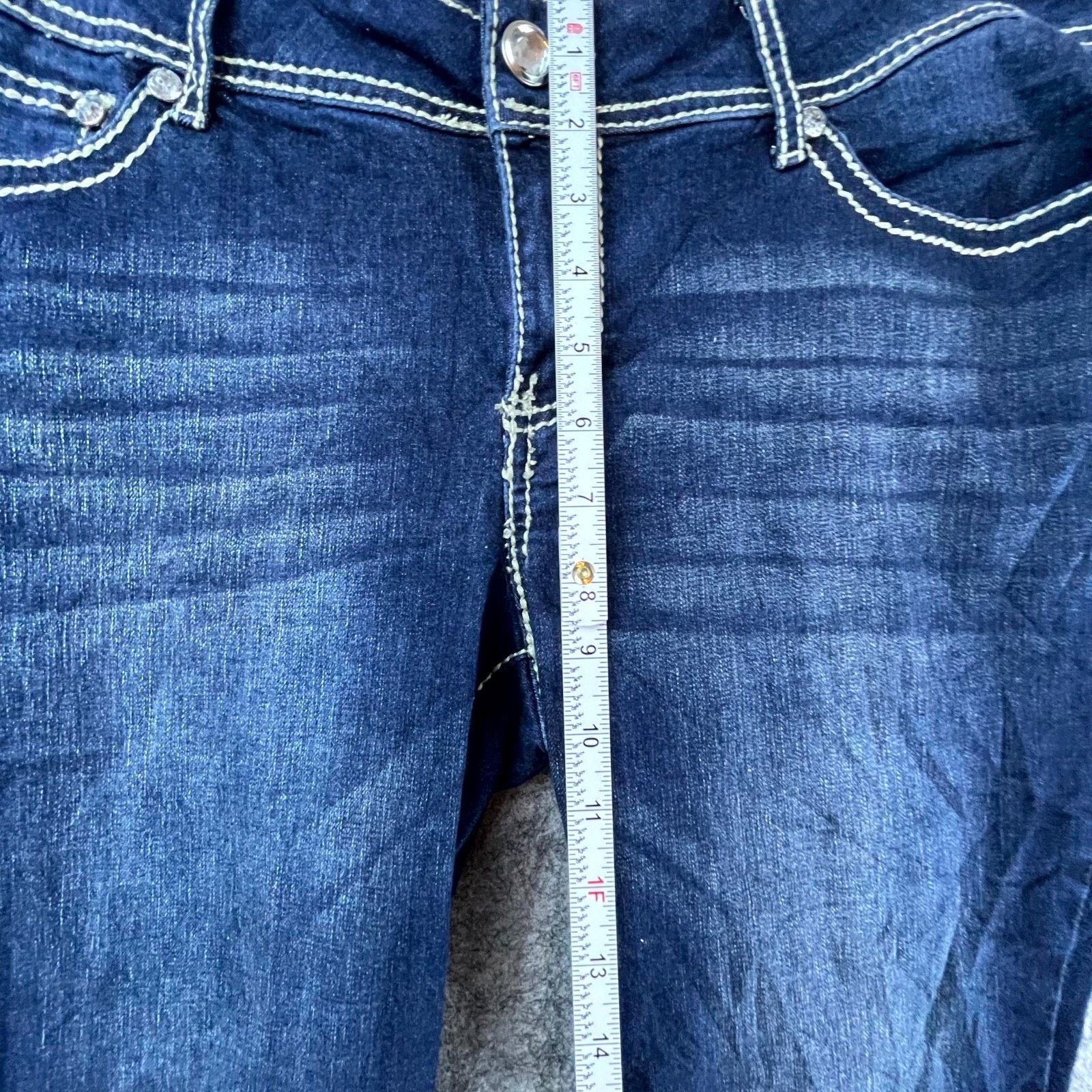 Apt. 9 Apt.9 Jeans Women 34 Y2K Flap Pockets Rhinestones Bootcut Size 34" / US 12 / IT 48 - 6 Thumbnail