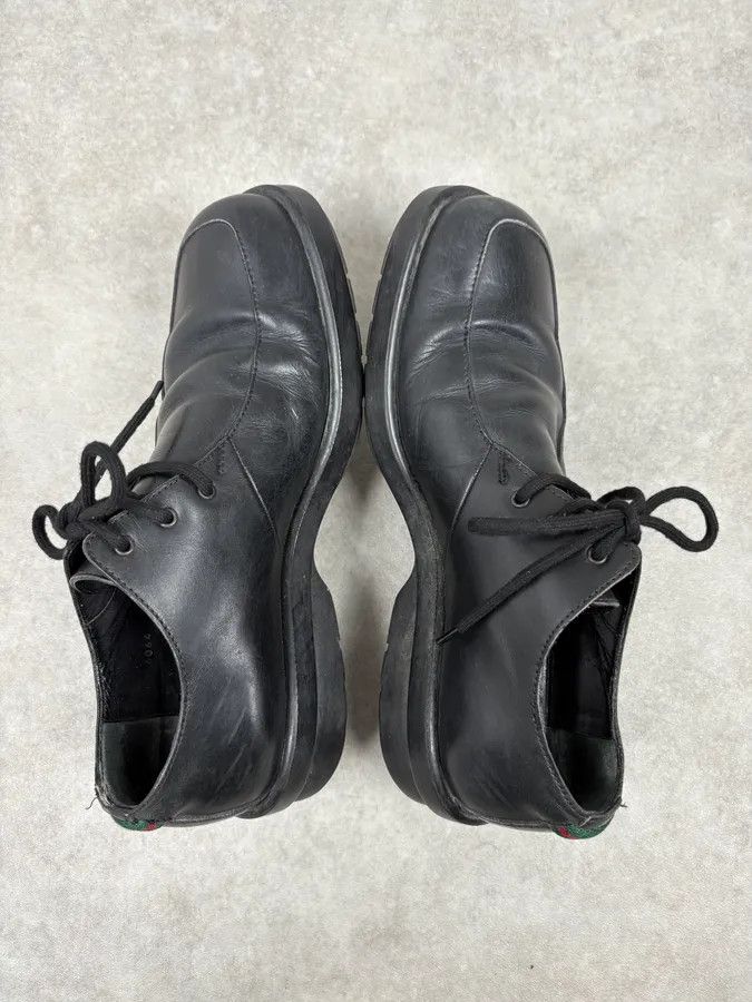 Gucci 2000s Gucci Black Leather Signature Derby Shoes Size US 8.5 / EU 41-42 - 4 Thumbnail