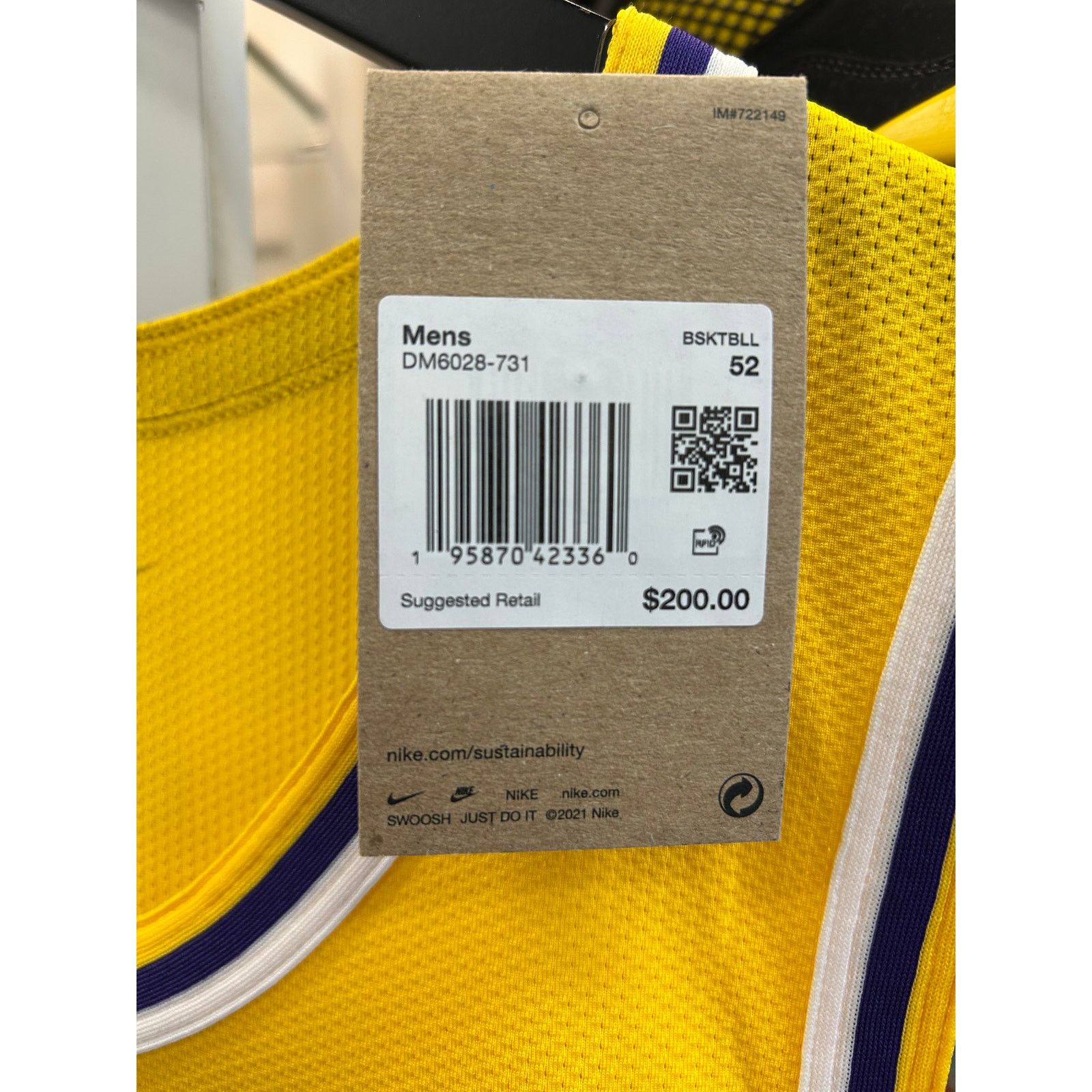 Nike Los Angeles Lakers LeBron James #23 Icon Edition jersey XL Size US XL / EU 56 / 4 - 5 Thumbnail