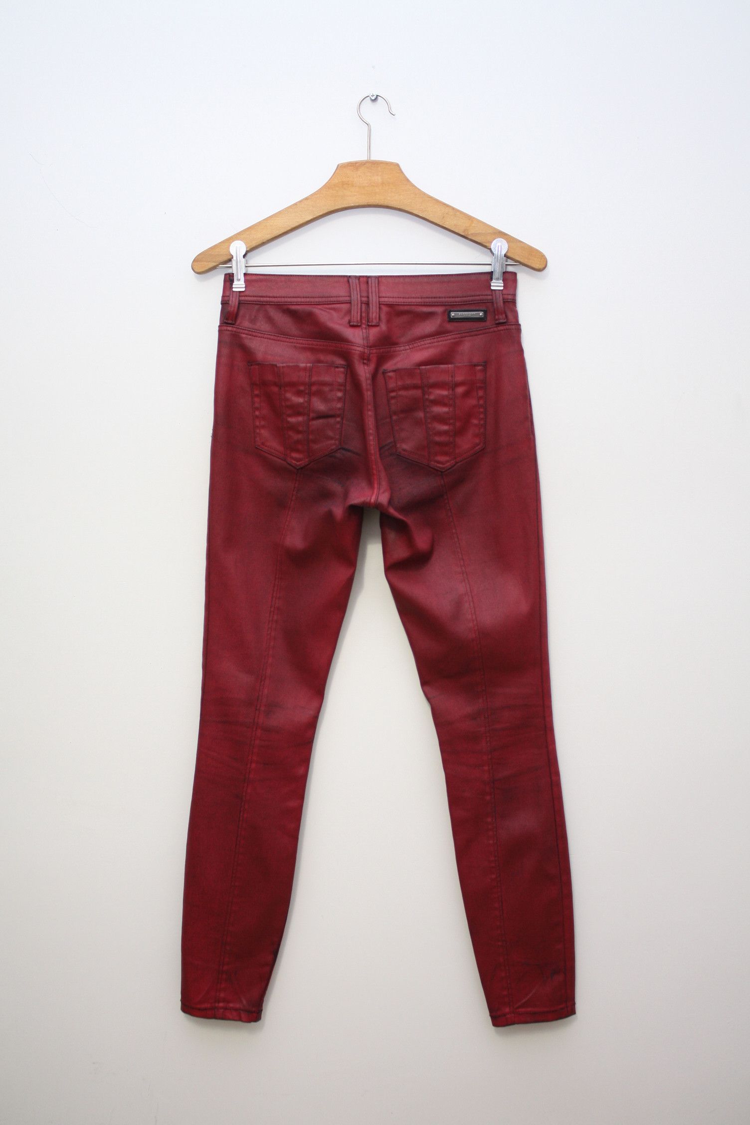 Burberry Burberry Brit Westbourne Skinny Ankle Red Denim Pants W26 Size 26" / US 2 / IT 38 - 3 Thumbnail