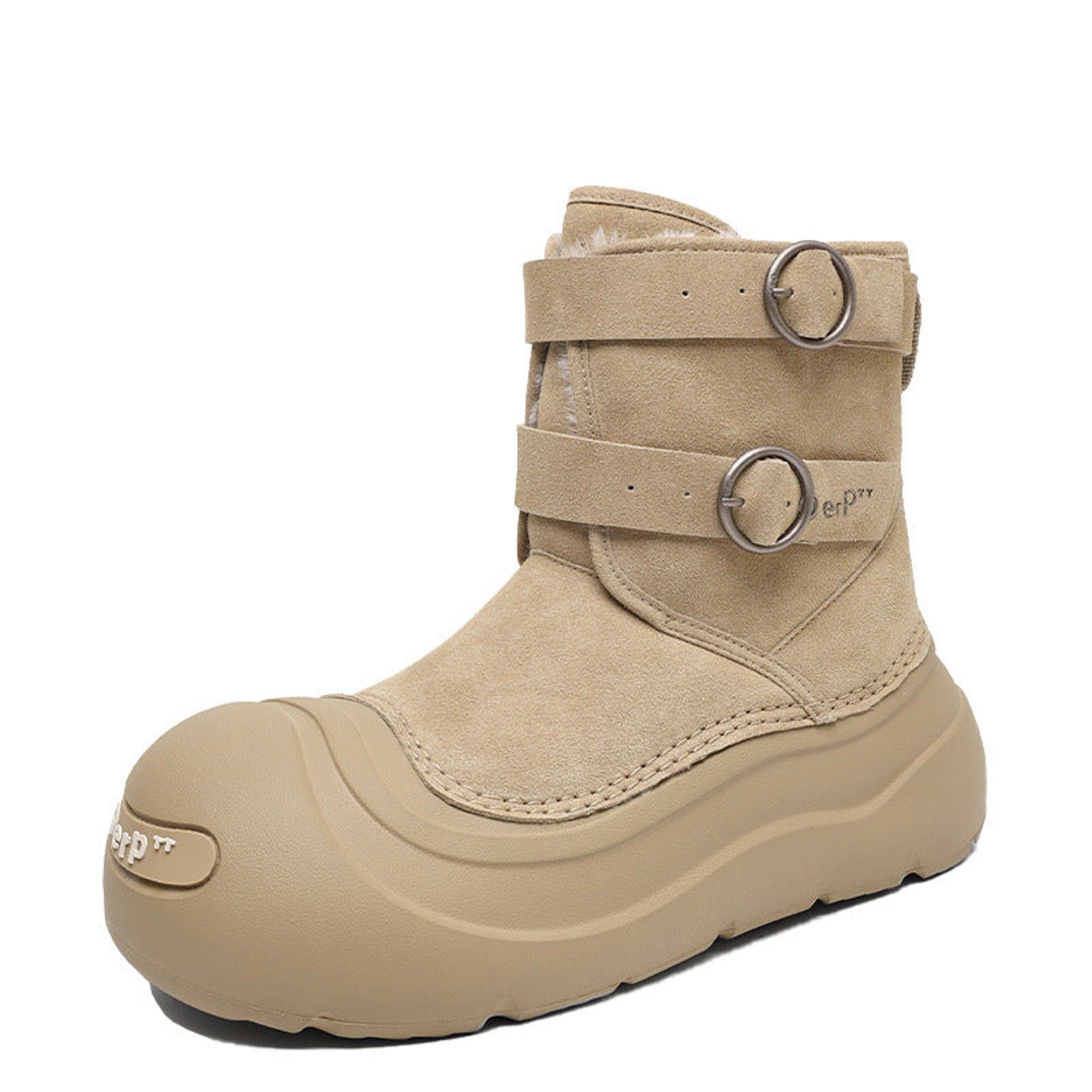 Japanese Brand Thick-Sole Height-Boost Snow Boots | Fleece-Lined Boots Size US 9 / EU 42 - 2 Thumbnail