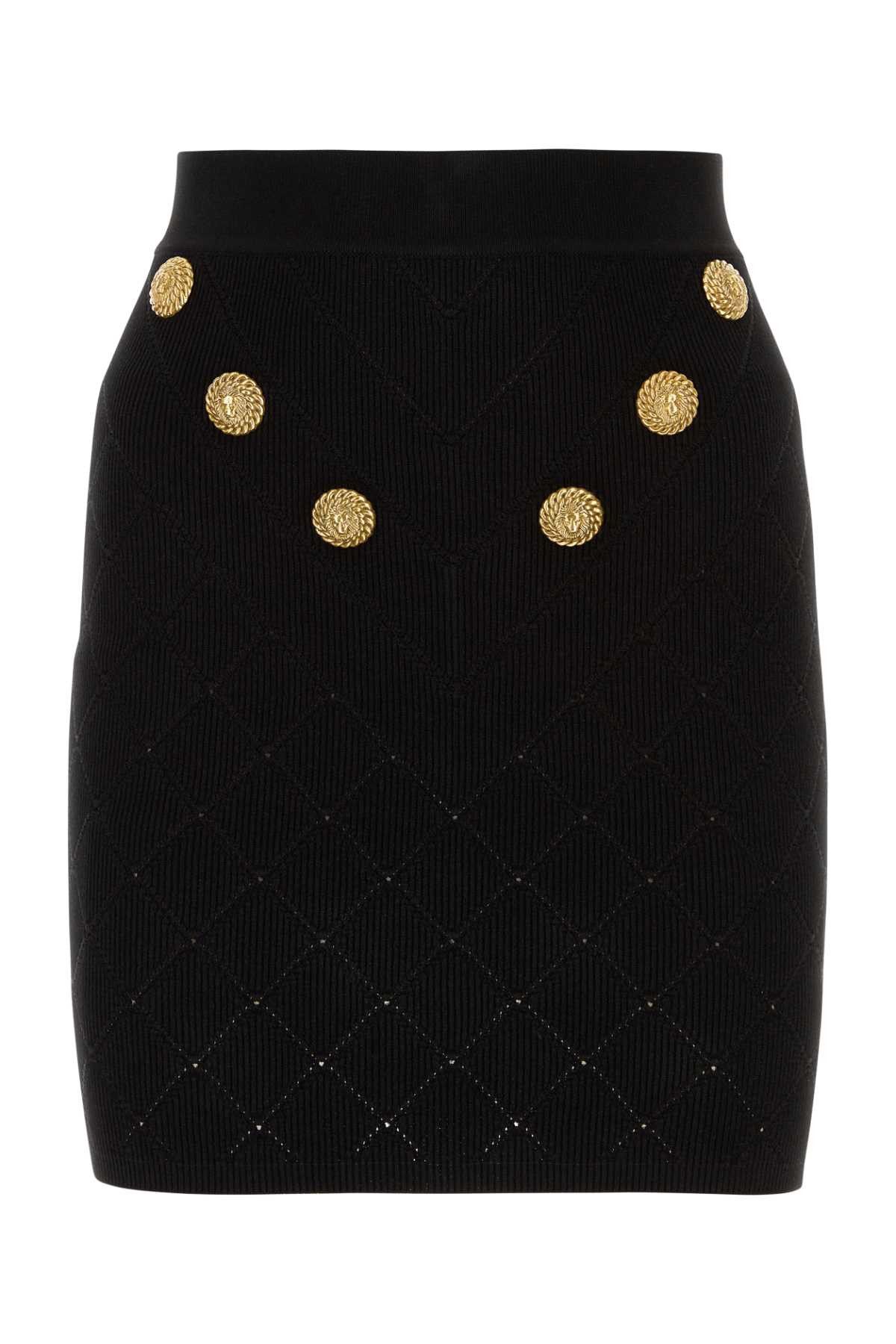 image of Balmain Black Viscose Blend Mini Skirt, Women's (Size 26)