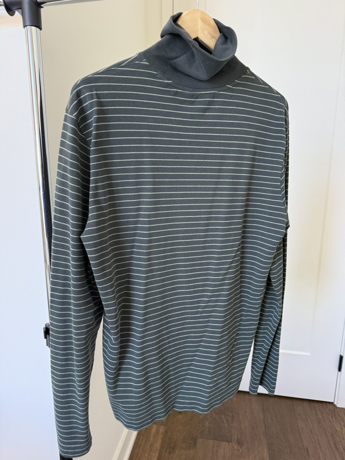 Club Monaco Gray Green Striped Turtleneck Size US M / EU 48-50 / 2 - 3 Thumbnail