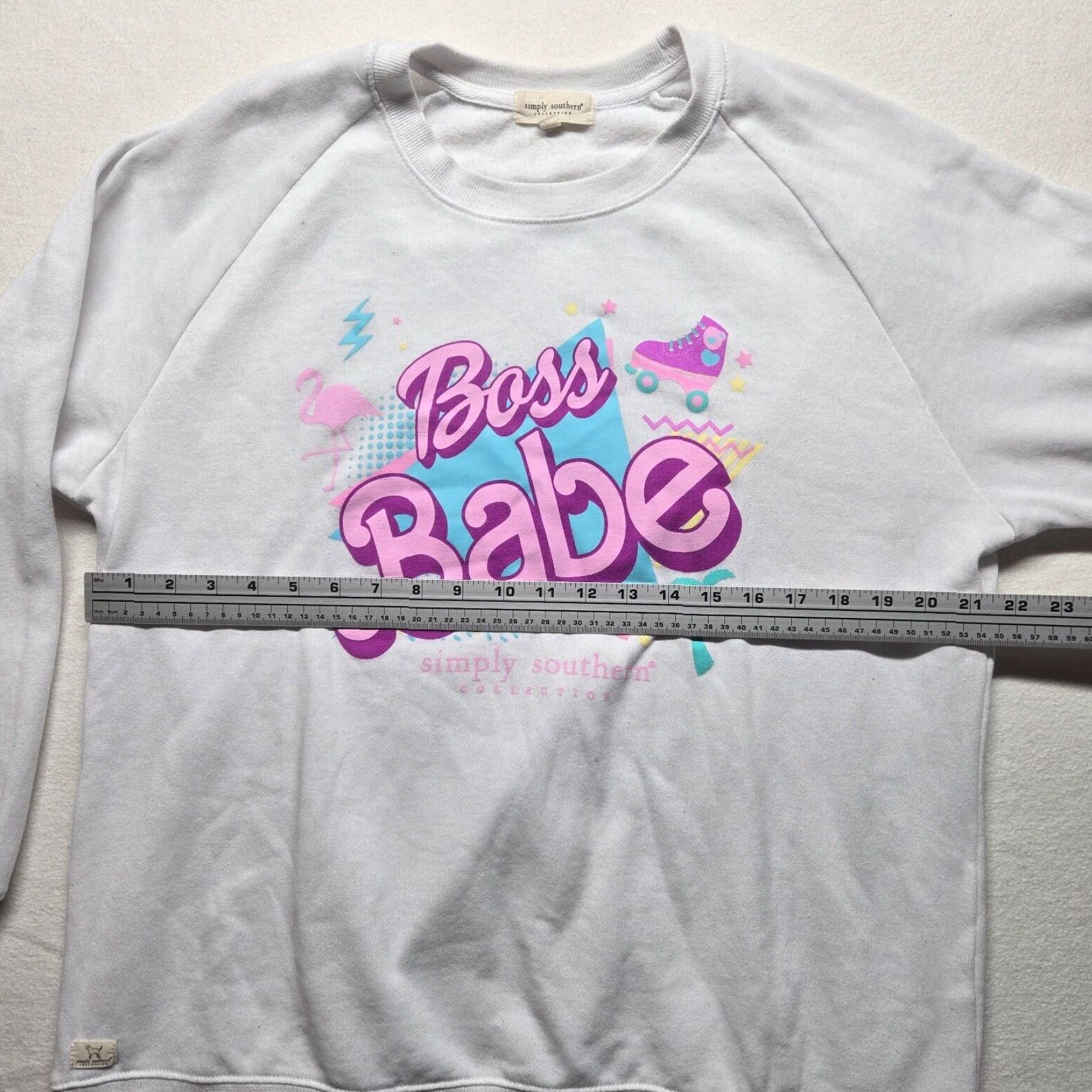 Vintage Simply Southern Boss Babe Sweatshirt Crewneck 80s Adult Women's XL White Girls Size XL / US 12-14 / IT 48-50 - 4 Thumbnail
