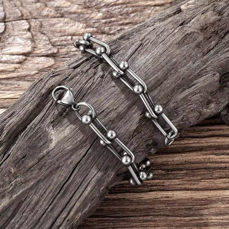 Jewelry U-Shape Splicing Spherical Chain Bracelet Size ONE SIZE - 4 Thumbnail