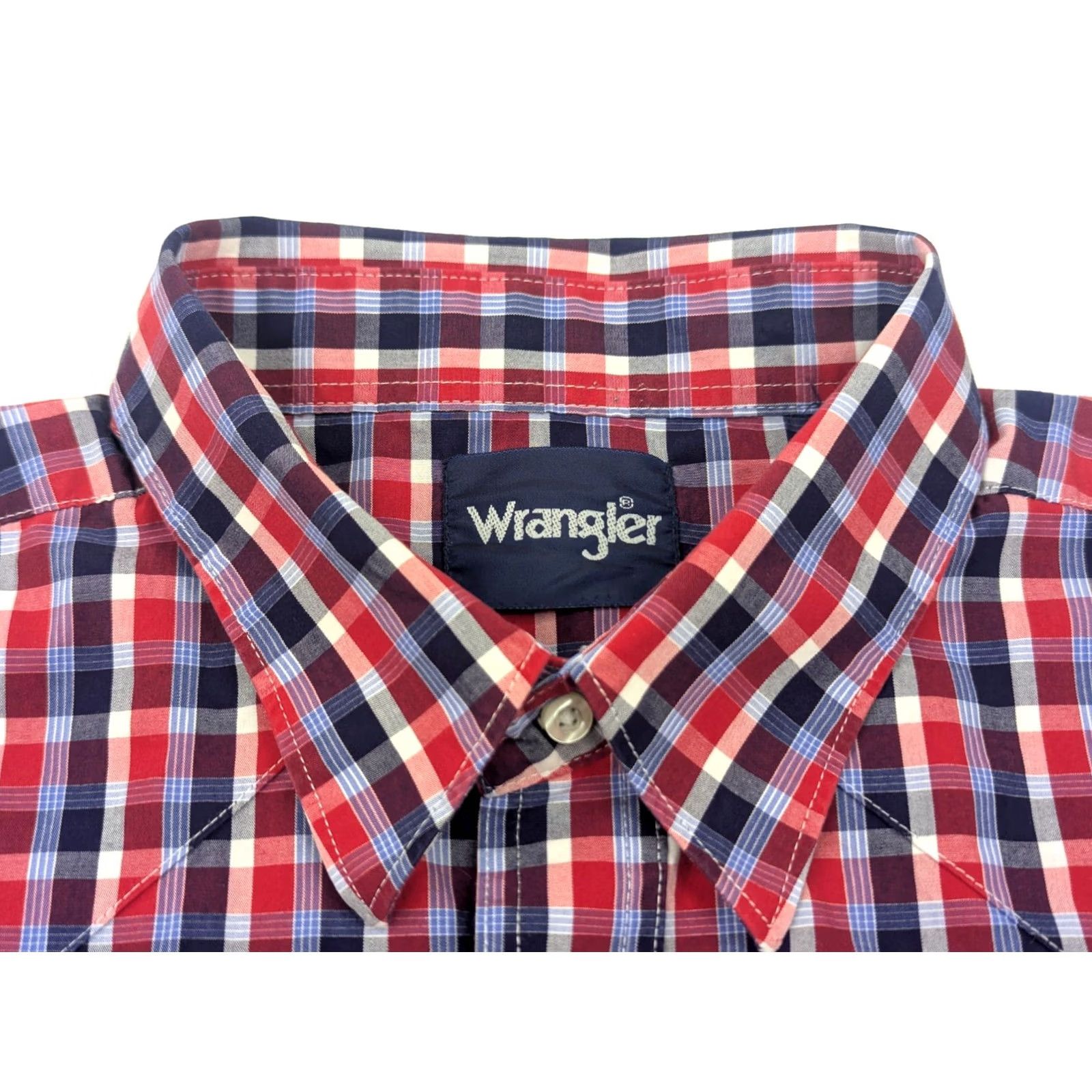 Wrangler VINTAGE Wrangler Western Pearl Snap Button Shirt Men 2XL Red Plaid Short Sleeve Cowboy Western Size US XXL / EU 58 / 5 - 4 Thumbnail