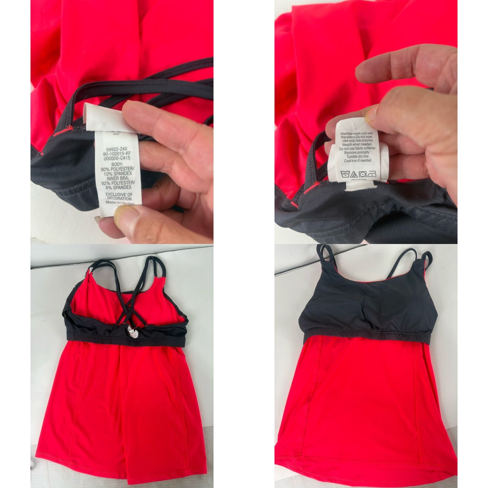 Champion Champion Duo Dry Pink/Gray Longer Tankini Swim Top Women XL Size Size XL / US 12-14 / IT 48-50 - 8 Thumbnail