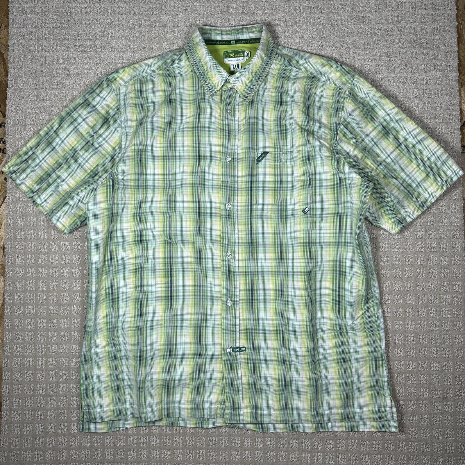 Ecko Unltd. Ecko Unltd Y2K Green Plaid Button Up XXL Size US XXL / EU 58 / 5 - 1 Thumbnail