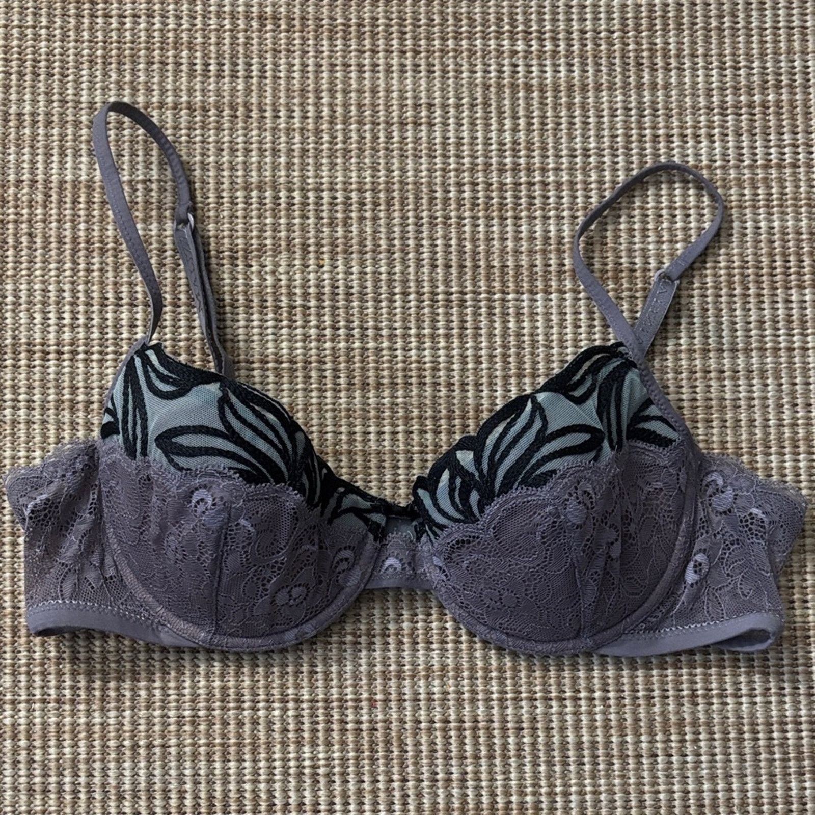 La Perla NWT Malizia by La Perla Lace Bra - Gray and Black B36 Size ONE SIZE - 1 Thumbnail