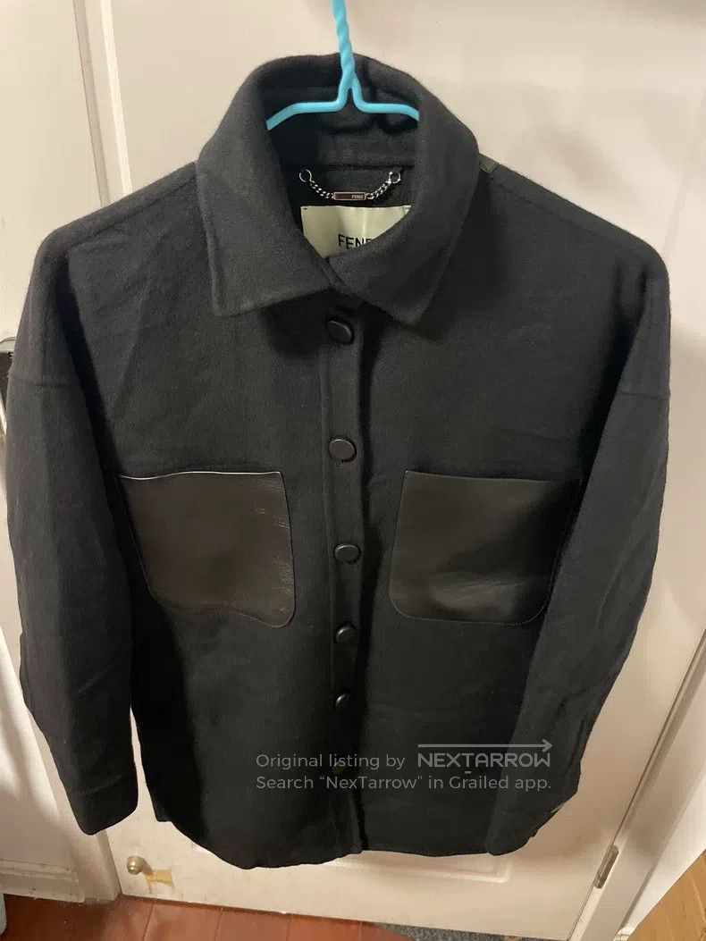 Fendi Fendi Cashmere coat with black leather patch pockets Size XS / US 0-2 / IT 36-38 - 1 Thumbnail