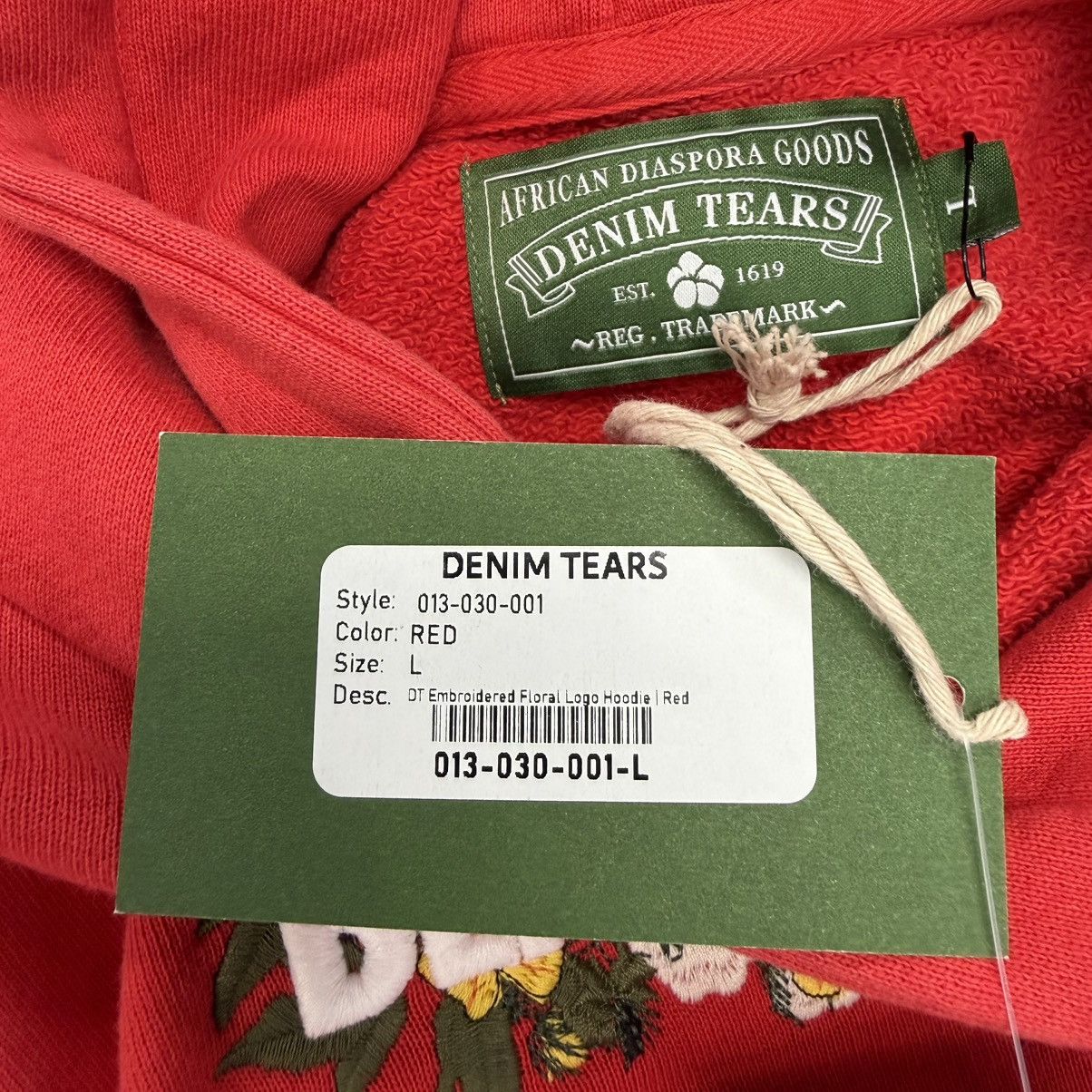 DENIM TEARS Denim Tears Embroidered Logo Hoodie Red Size US L / EU 52-54 / 3 - 5 Thumbnail