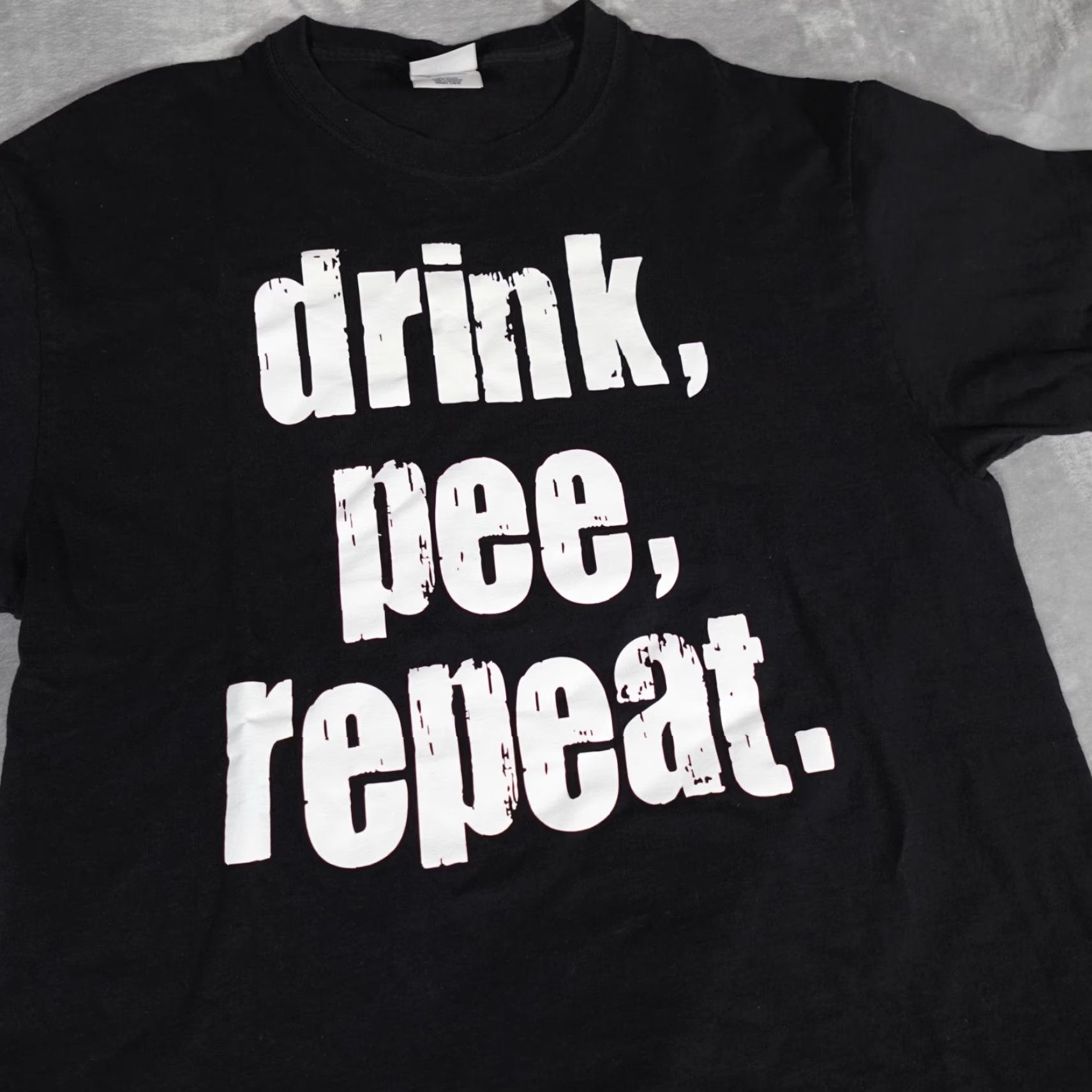Port & Company VINTAGE Port & Company T-Shirt Mens Large Slim Fit Funny Quote Black 2000s Y2K Size US L / EU 52-54 / 3 - 2 Thumbnail
