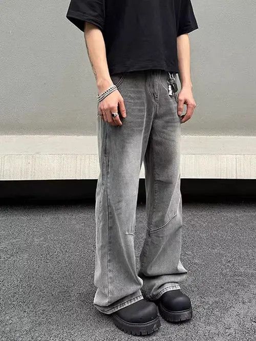 Japanese Brand High street washed distressed smoke grey baggy jeans Size US 32 / EU 48 - 2 Thumbnail
