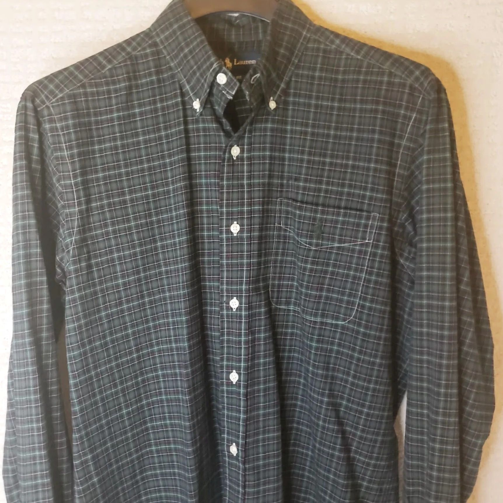 Ralph Lauren Ralph Lauren Mens M Green Plaid Button-Down Cotton Long Sleeve Shirt Classic Fit Size US M / EU 48-50 / 2 - 2 Thumbnail
