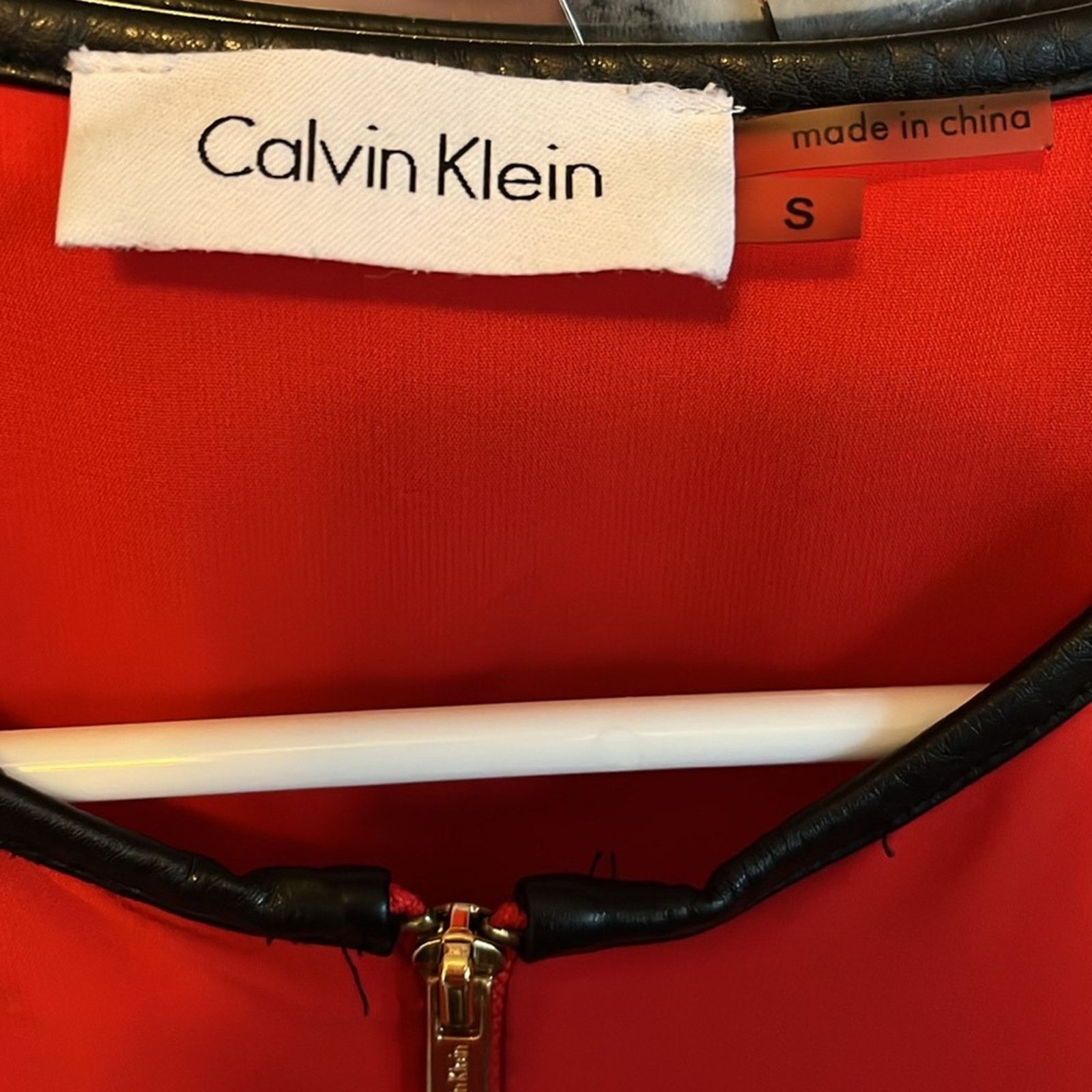 Calvin Klein Calvin Klein Red sleeveless Top with Black Trim Size S / US 4 / IT 40 - 2 Thumbnail