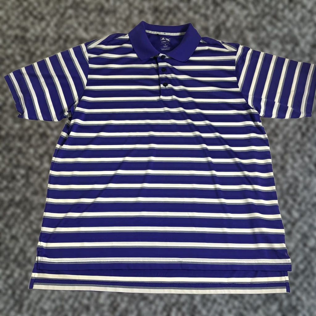 Vintage Adidas Climalite Purple White Striped Mens Polo Shirt XL Size US XL / EU 56 / 4 - 1 Thumbnail