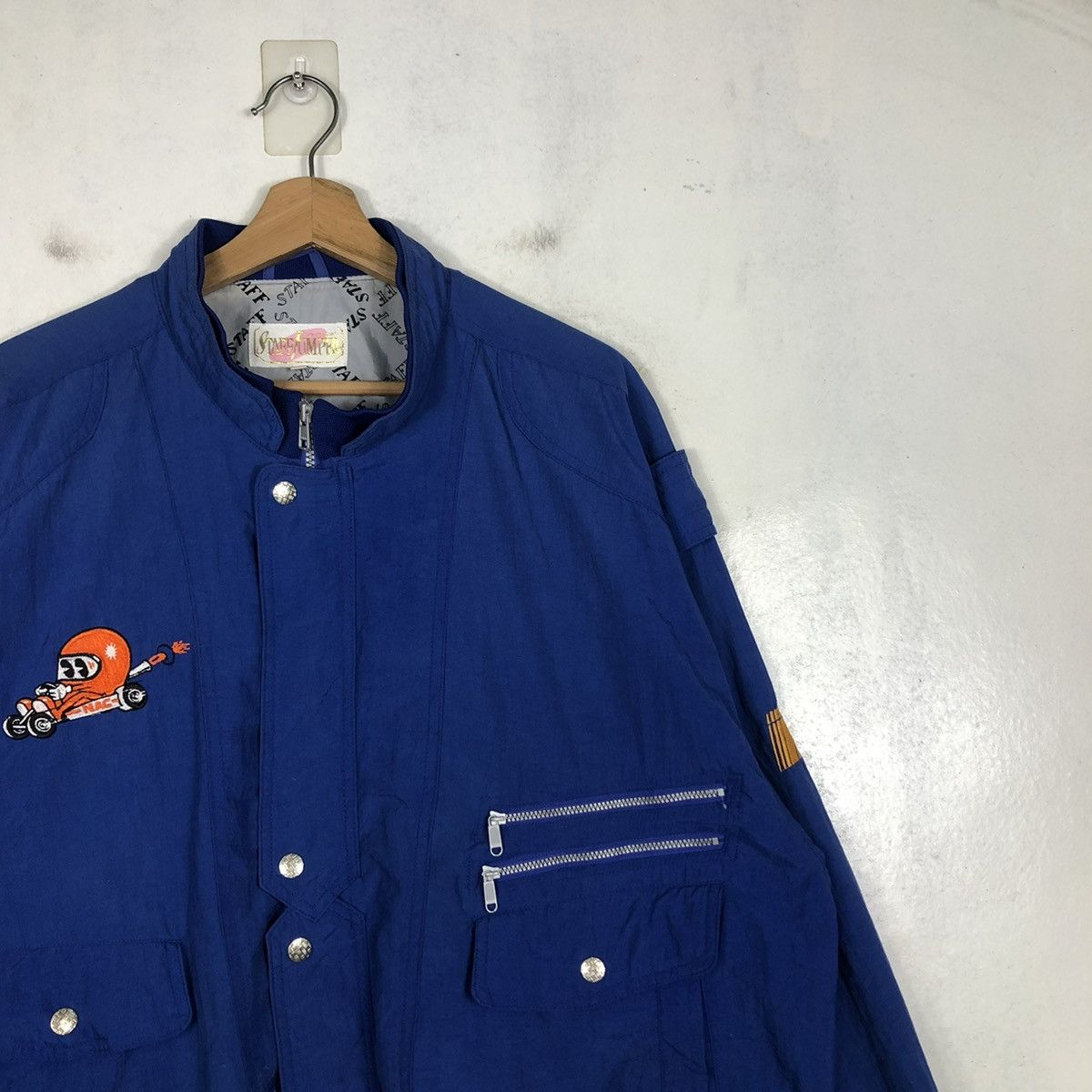 Vintage 📌VINTAGE BOMBER JACKET ITALIANA PETROLI RACING BIG LOGO Size US L / EU 52-54 / 3 - 8 Thumbnail