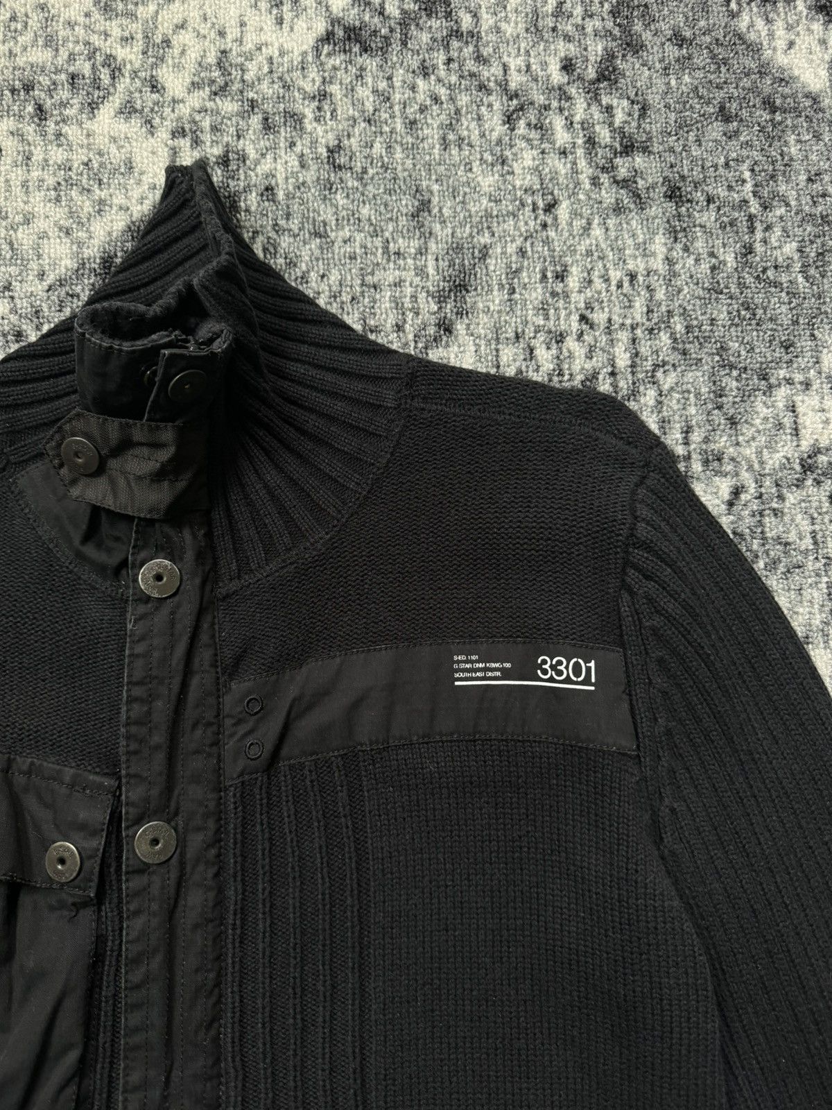 G-Star × Vintage Vintage Gstar Sweater Zip Up Raw Denim Quebec Vest Knit Y2K Size M / US 6-8 / IT 42-44 - 4 Thumbnail