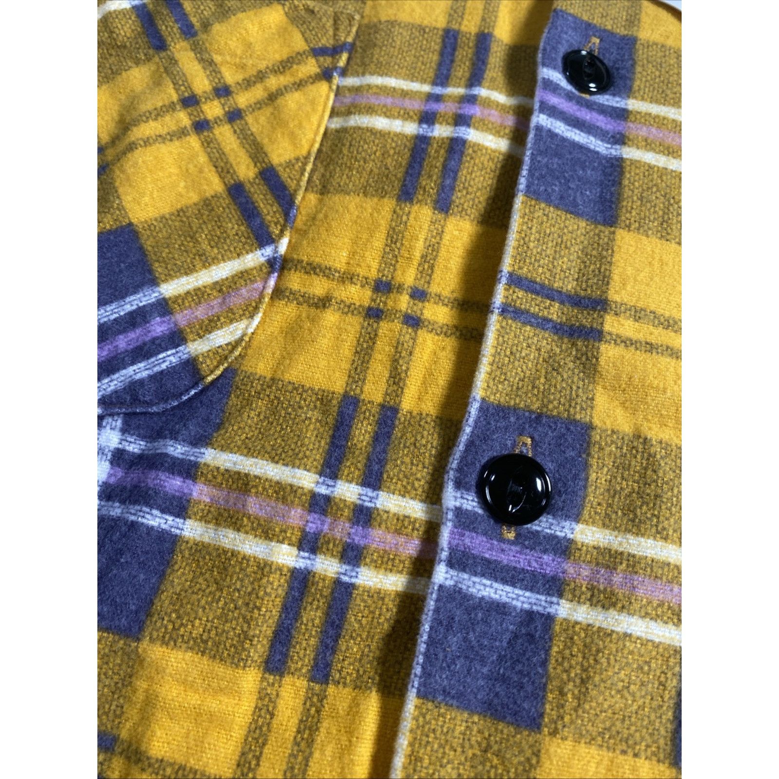RE/DONE Re/Done Women Flannel Button Down Shirt Plaid Yellow Purple Size M / US 6-8 / IT 42-44 - 5 Thumbnail
