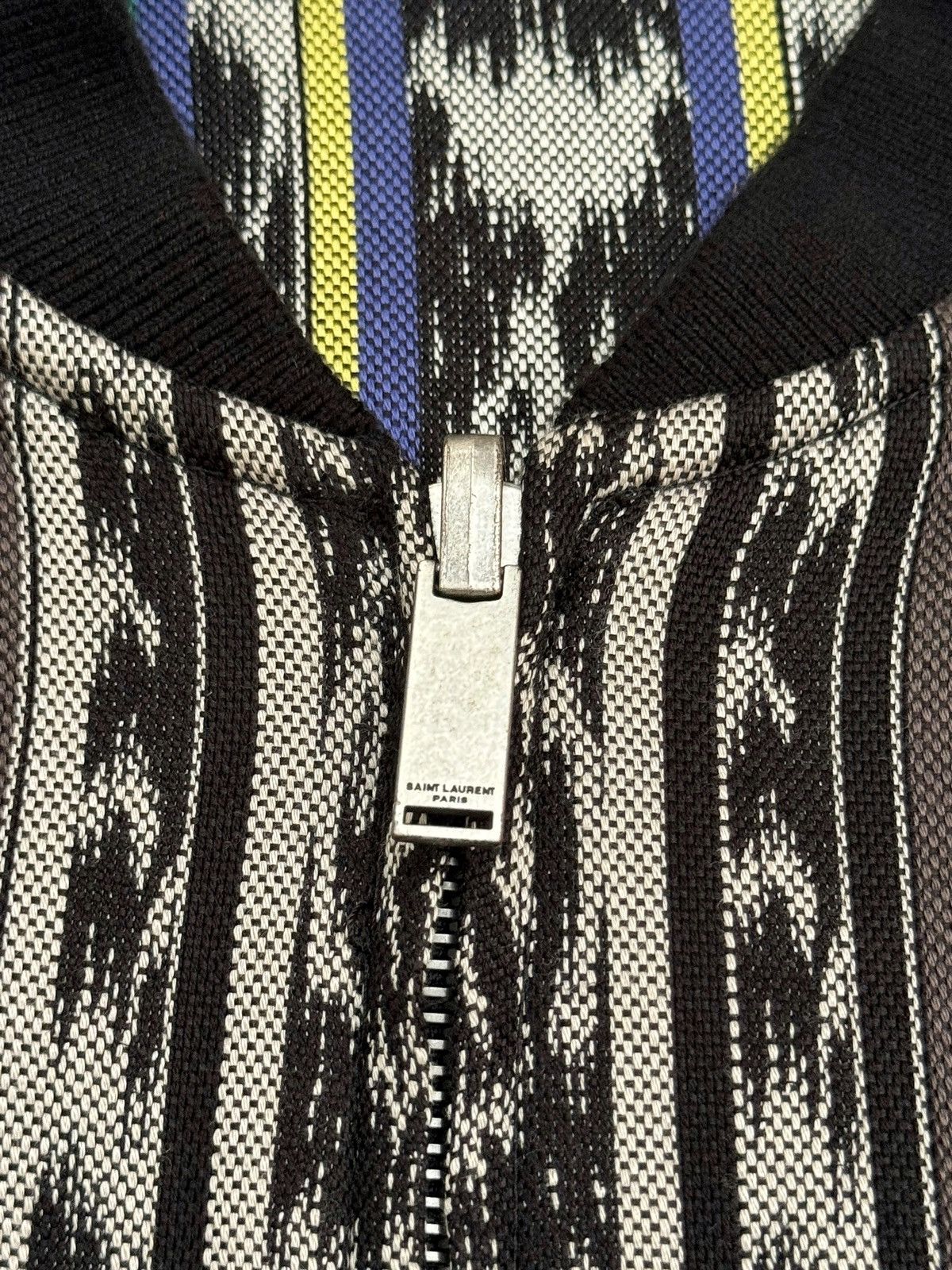 Saint Laurent Paris 2017 Reversible Ikat Pattern Teddy Bomber Size US M / EU 48-50 / 2 - 5 Thumbnail
