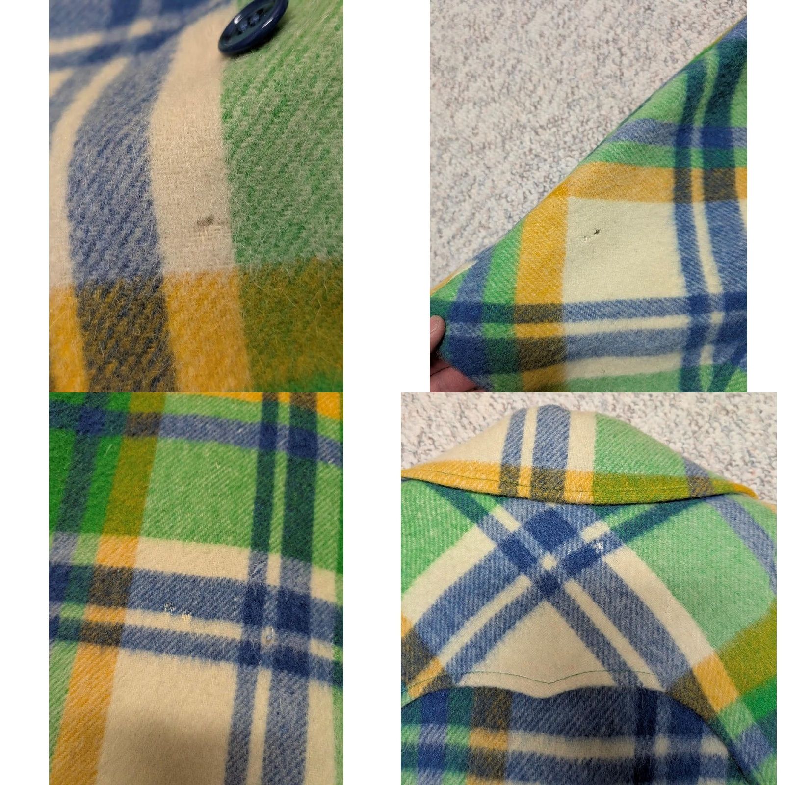 Hudson VINTAGE green plaid HUDSON BAY style WOOL belted double breasted overcoat S Womens XL? Size S / US 4 / IT 40 - 8 Thumbnail