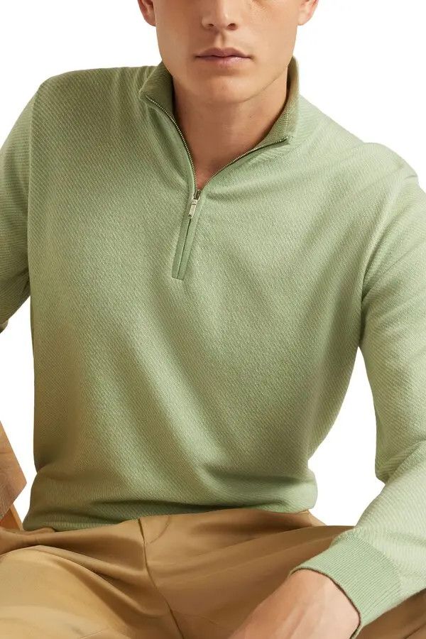 Loro Piana o1srvl11e0424 Mezzocollo Sweatshirt in Iranian Green Size US S / EU 44-46 / 1 - 4 Thumbnail