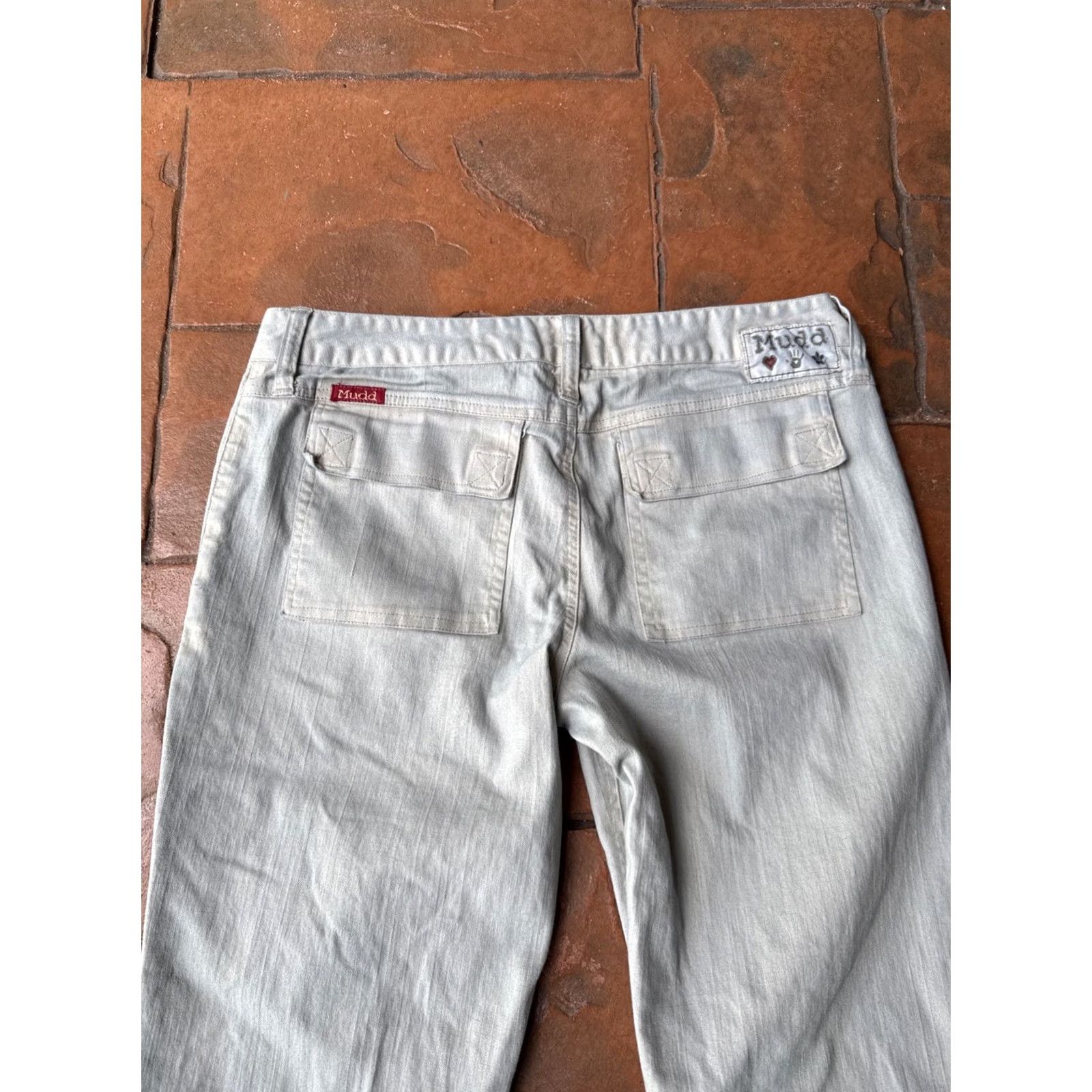 Vintage VINTAGE Mudd Jeans Flare Pants Womens 11x29 Beige Cotton Blend 90s Punk Khakis Size 32" / US 10 / IT 46 - 4 Thumbnail