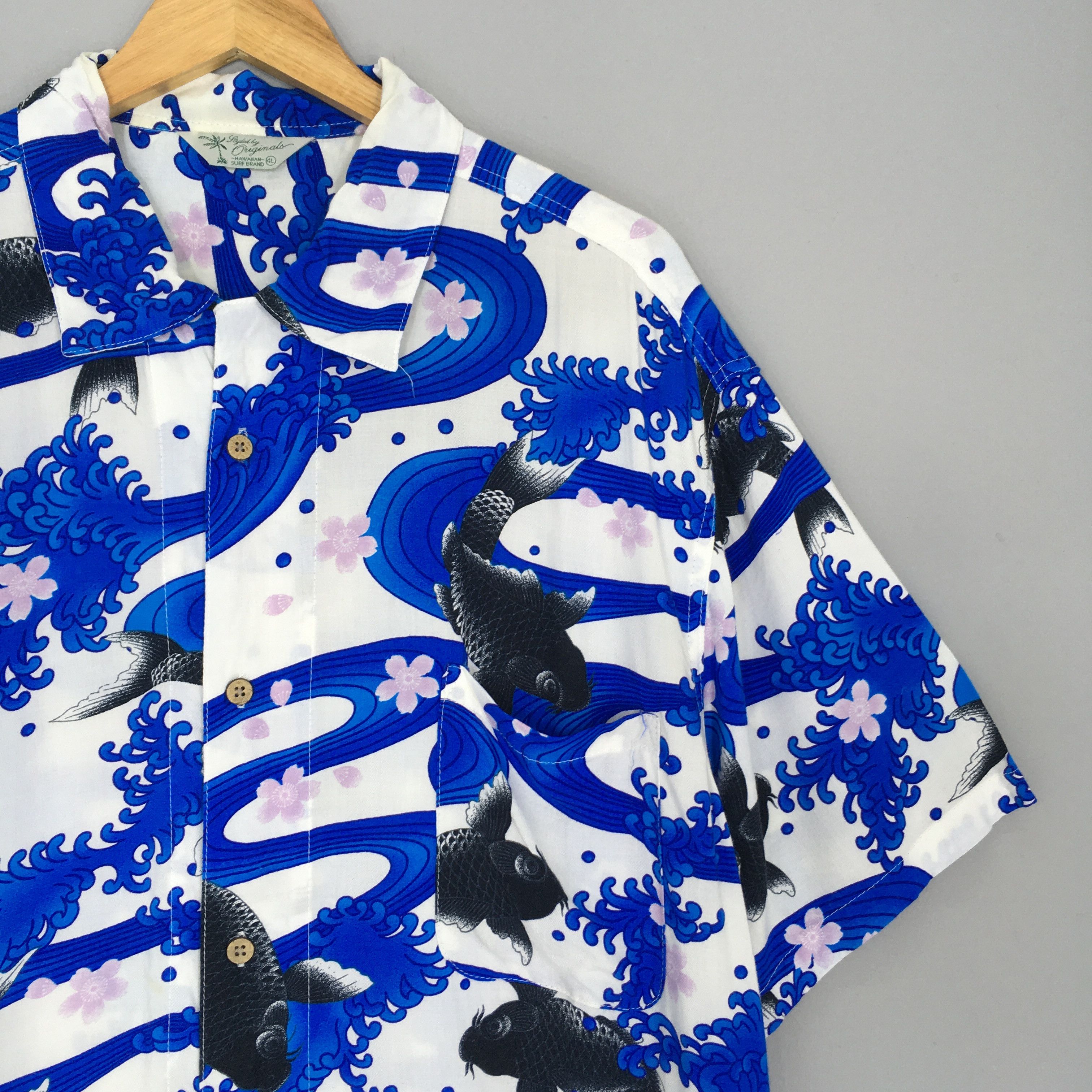 Sun Surf Vintage Hawaiian Japanese Gold Fish Rayon Shirt XXLarge Size US XXL / EU 58 / 5 - 2 Thumbnail