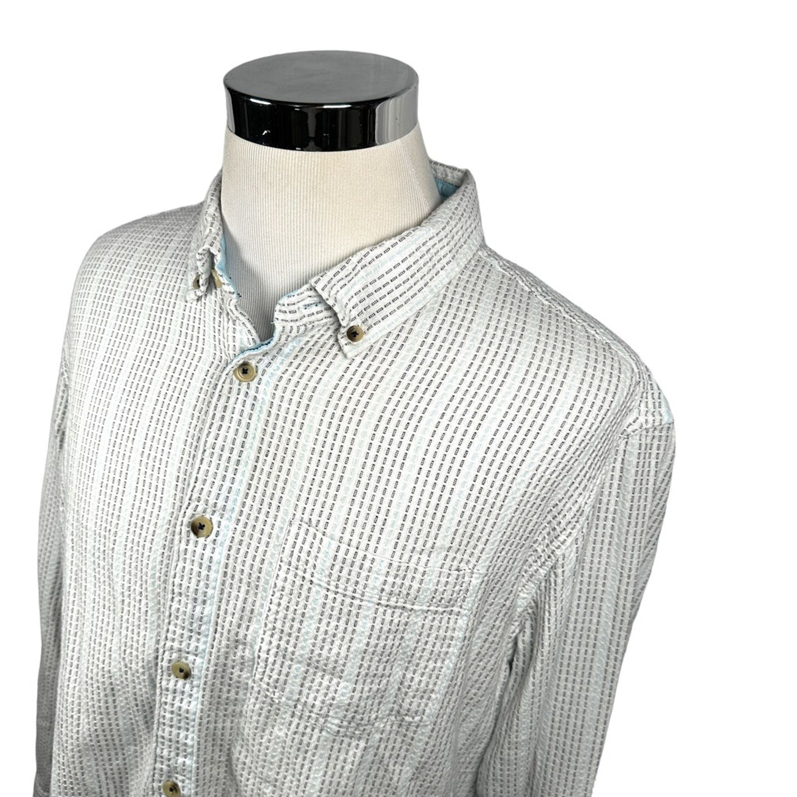 Carbon2Cobalt Carbon 2 Cobalt Button Down Shirt White Black Geometric XL Size US XL / EU 56 / 4 - 6 Thumbnail