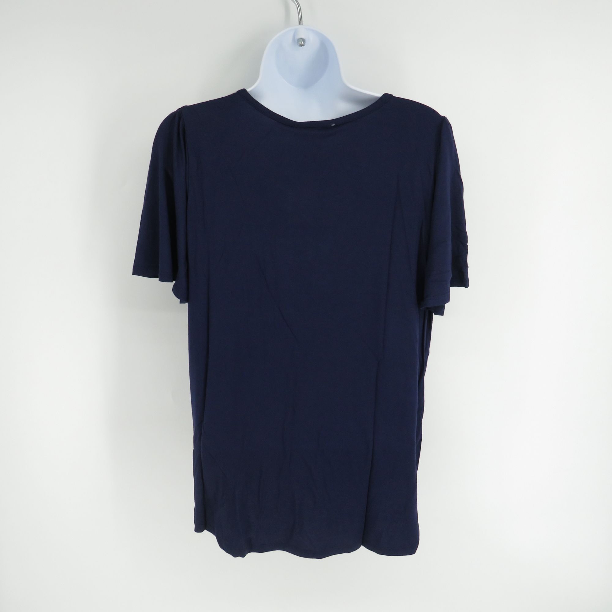 Nine West Nine West Womens Flutter Sleeve Top Large Navy Soft Casual T Size L / US 10 / IT 46 - 4 Thumbnail