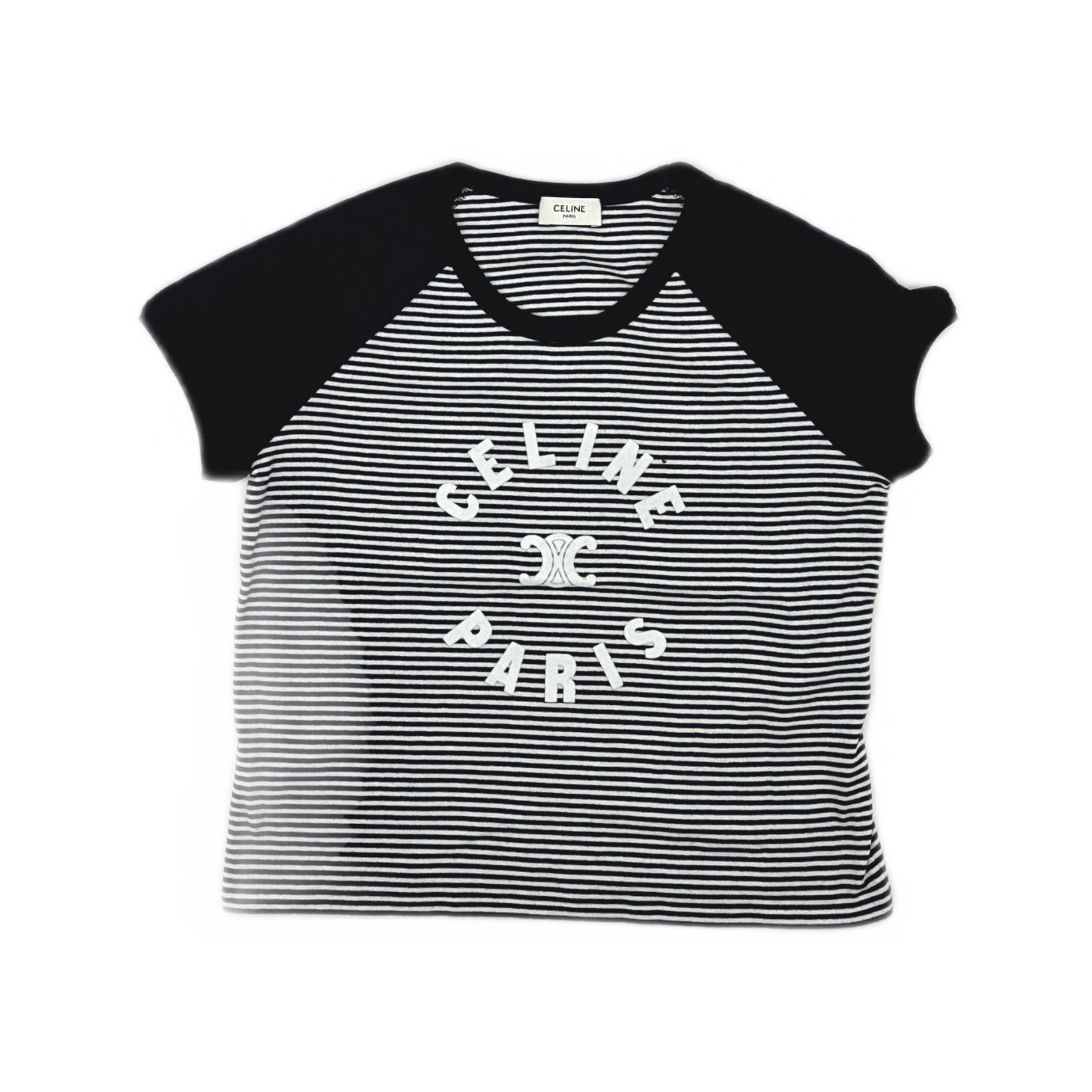Celine Celine Striped Logo T-Shirt Size M Size M / US 6-8 / IT 42-44 - 1 Thumbnail