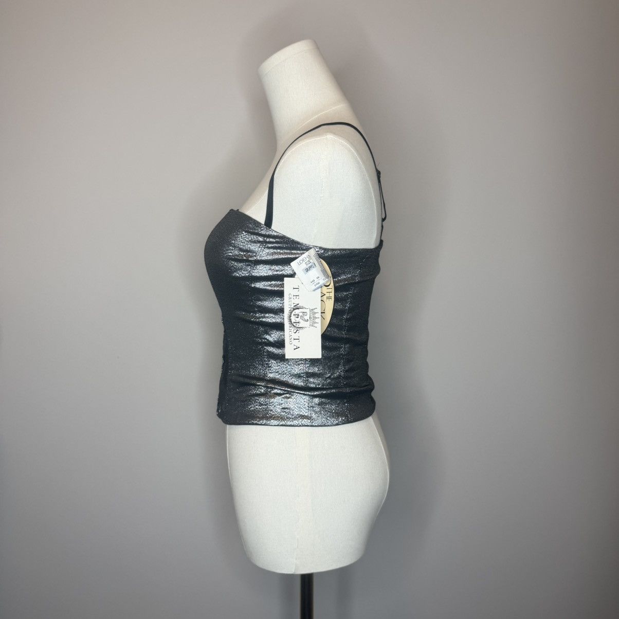 Other Tempesta Gruppo Americano Metallic Black Strappy Corset-Styl Size XS / US 0-2 / IT 36-38 - 2 Thumbnail