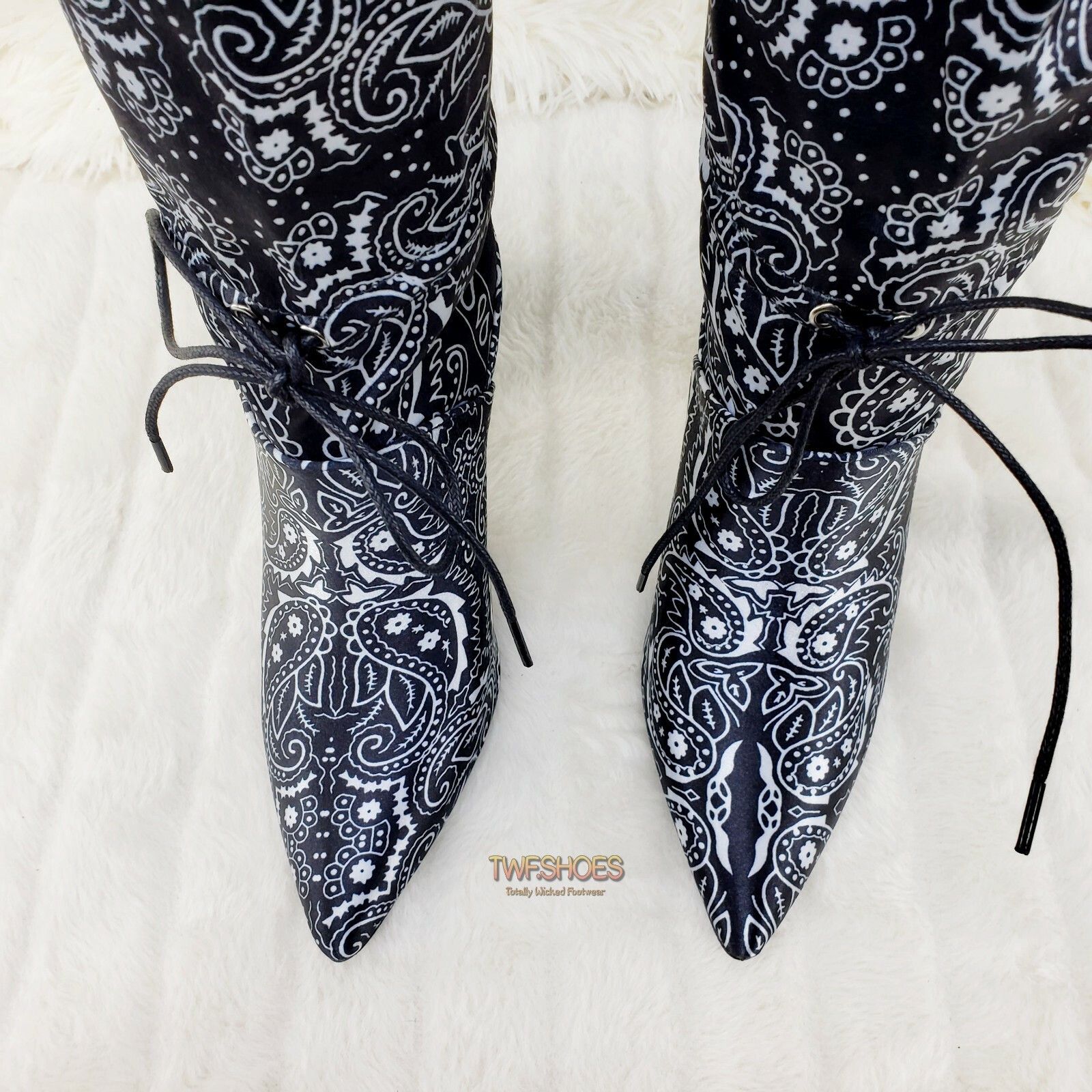 Other Bandanna Madness Drawstring 4" Stiletto High Heel Mid Calf B Size US 8 / IT 38 - 6 Thumbnail