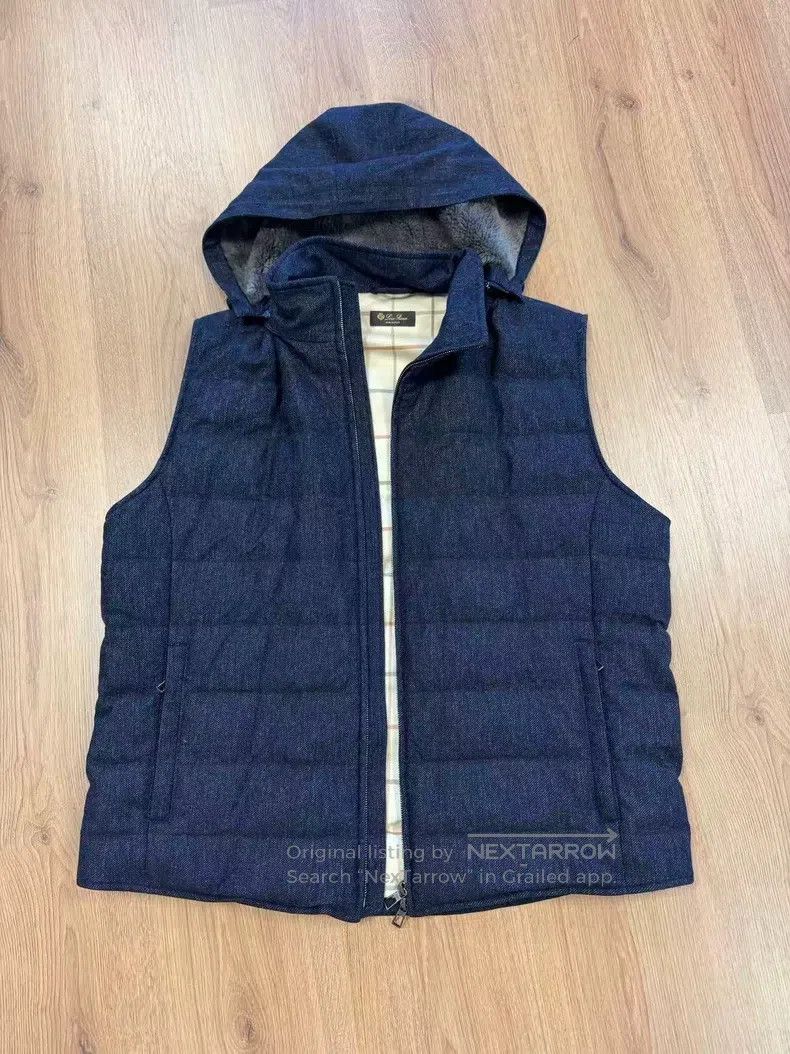 Loro Piana Loro Piana Men's 100% Cashmere Hooded Down Vest Size US XL / EU 56 / 4 - 1 Thumbnail