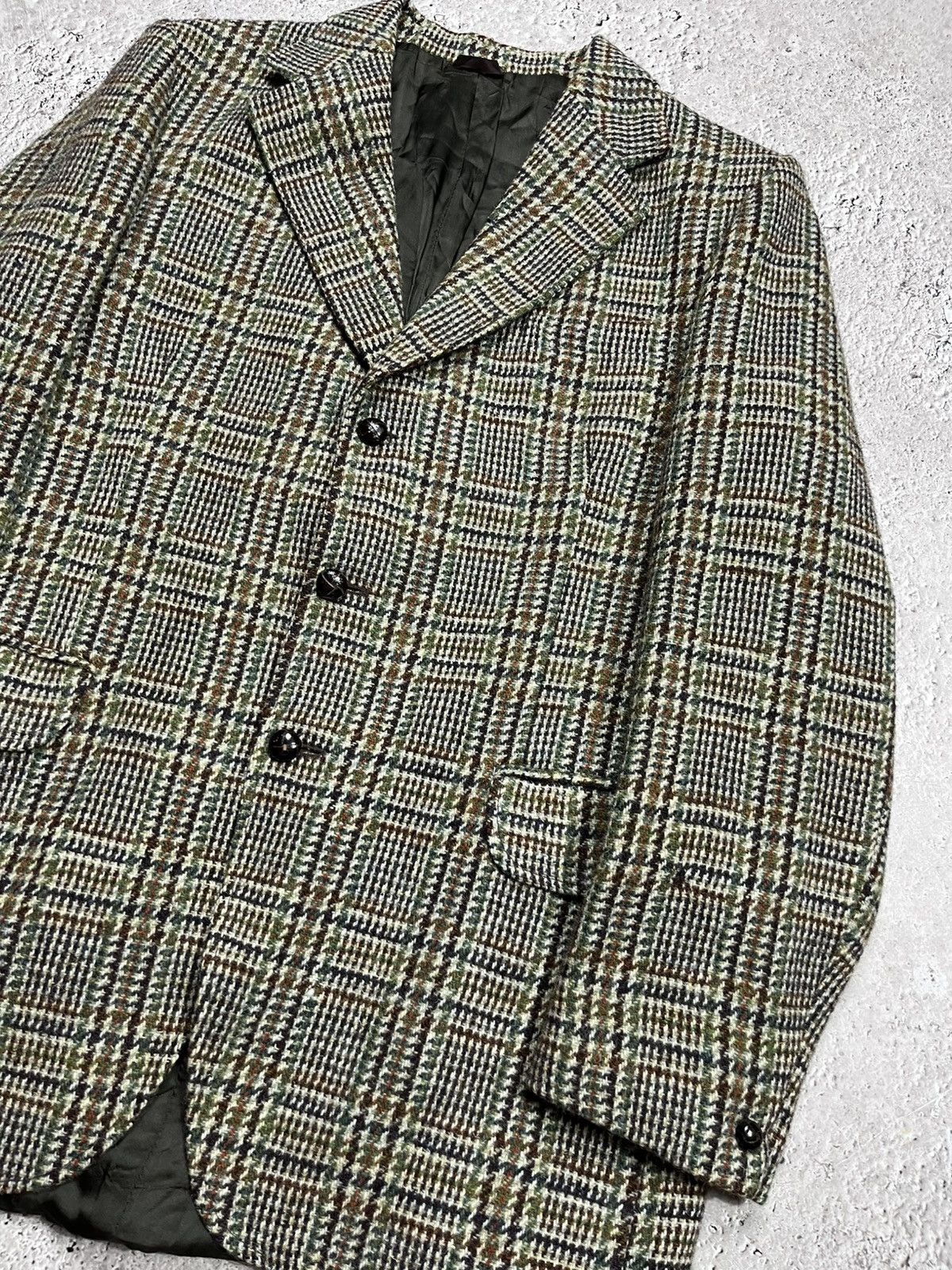 Harris Tweed Dunn & Co Harris Tweed Wool Blazer Jacket Check 108 Long Size 44R - 5 Thumbnail