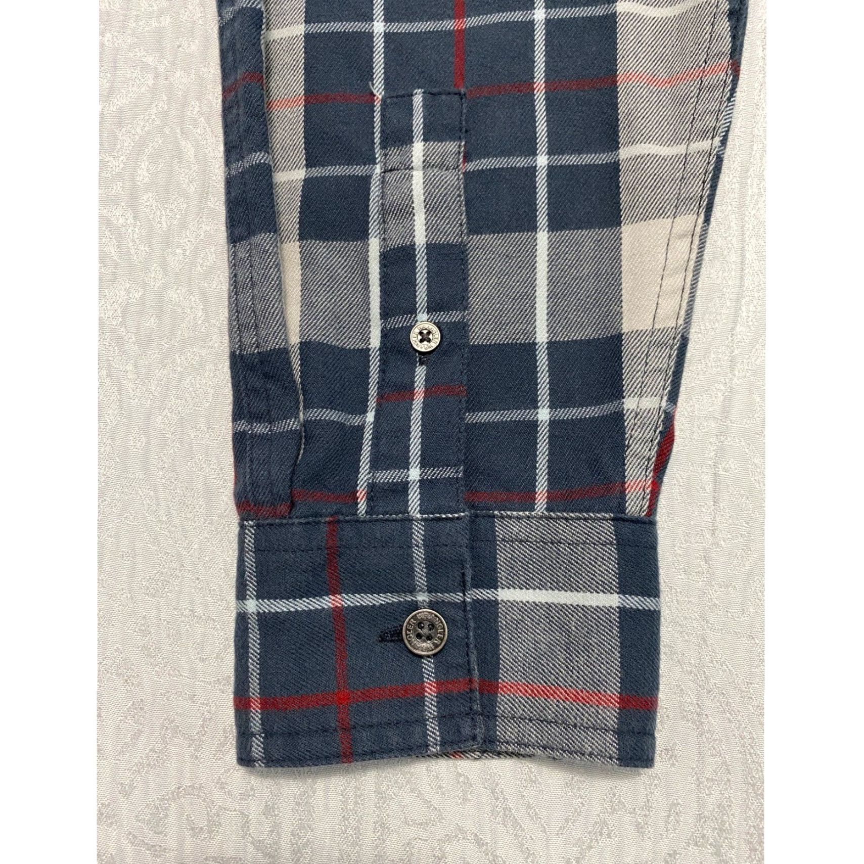 Wrangler Wrangler ATG Shirt Mens Long Sleeve Plaid Button-Up Collared Casual Fall Spring Blue Dark Sapphire Size US L / EU 52-54 / 3 - 5 Thumbnail