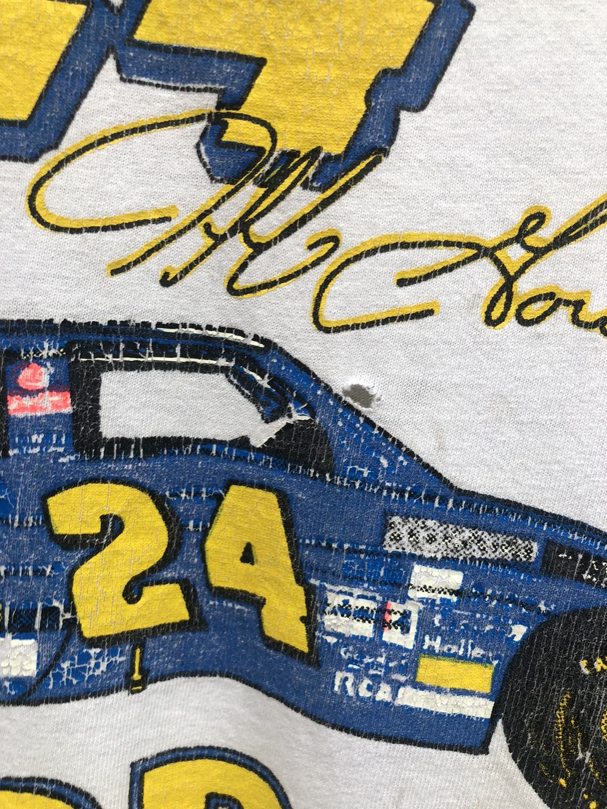 NASCAR × Vintage Vintage 90s Nascar Jeff Gordon #24 Tshirt Distressed Size US XL / EU 56 / 4 - 7 Thumbnail