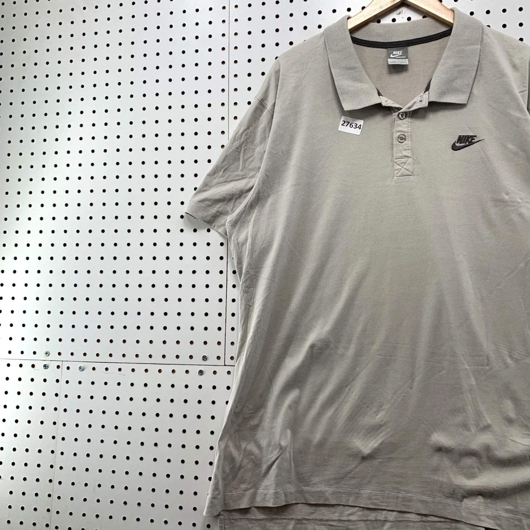 Nike VINTAGE Nike Sportswear Collared Polo Shirt Gray Swoosh Mens XL 24x33 Size US XL / EU 56 / 4 - 3 Thumbnail