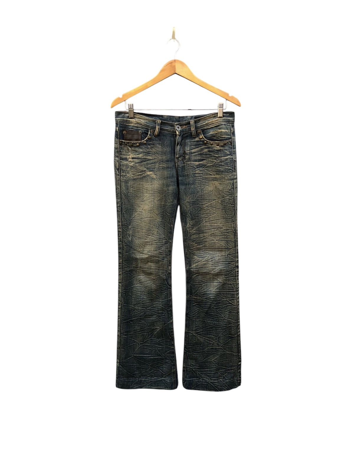 Japanese Brand Japanese Brand Blue Jam Flared Jeans Size US 29 - 1 Thumbnail